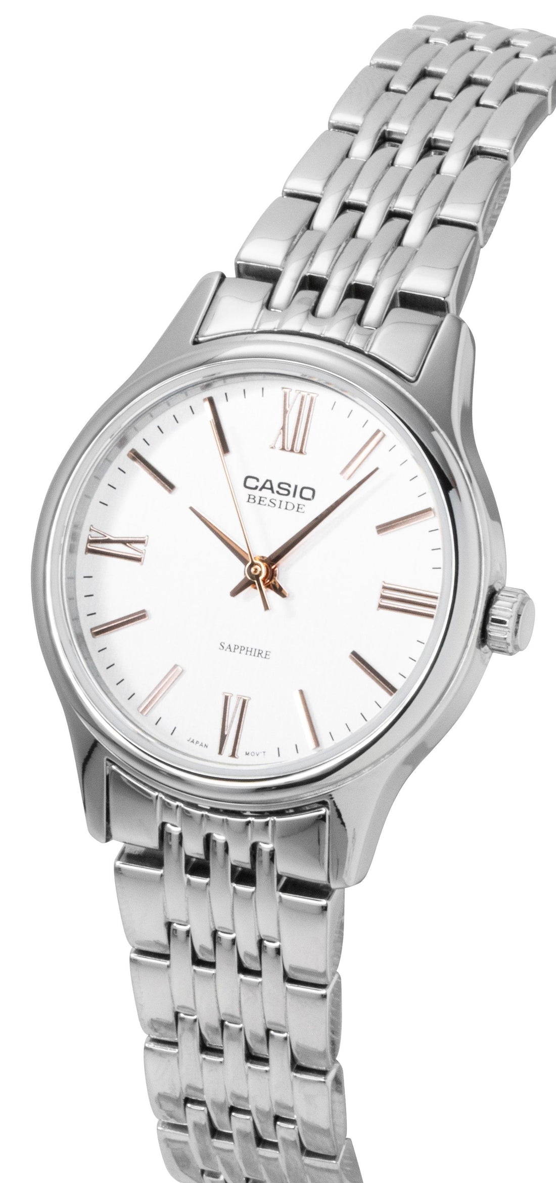 Casio Beside Analog Stainless Steel White Dial Quartz BLS-100D-7AV Women's Watch