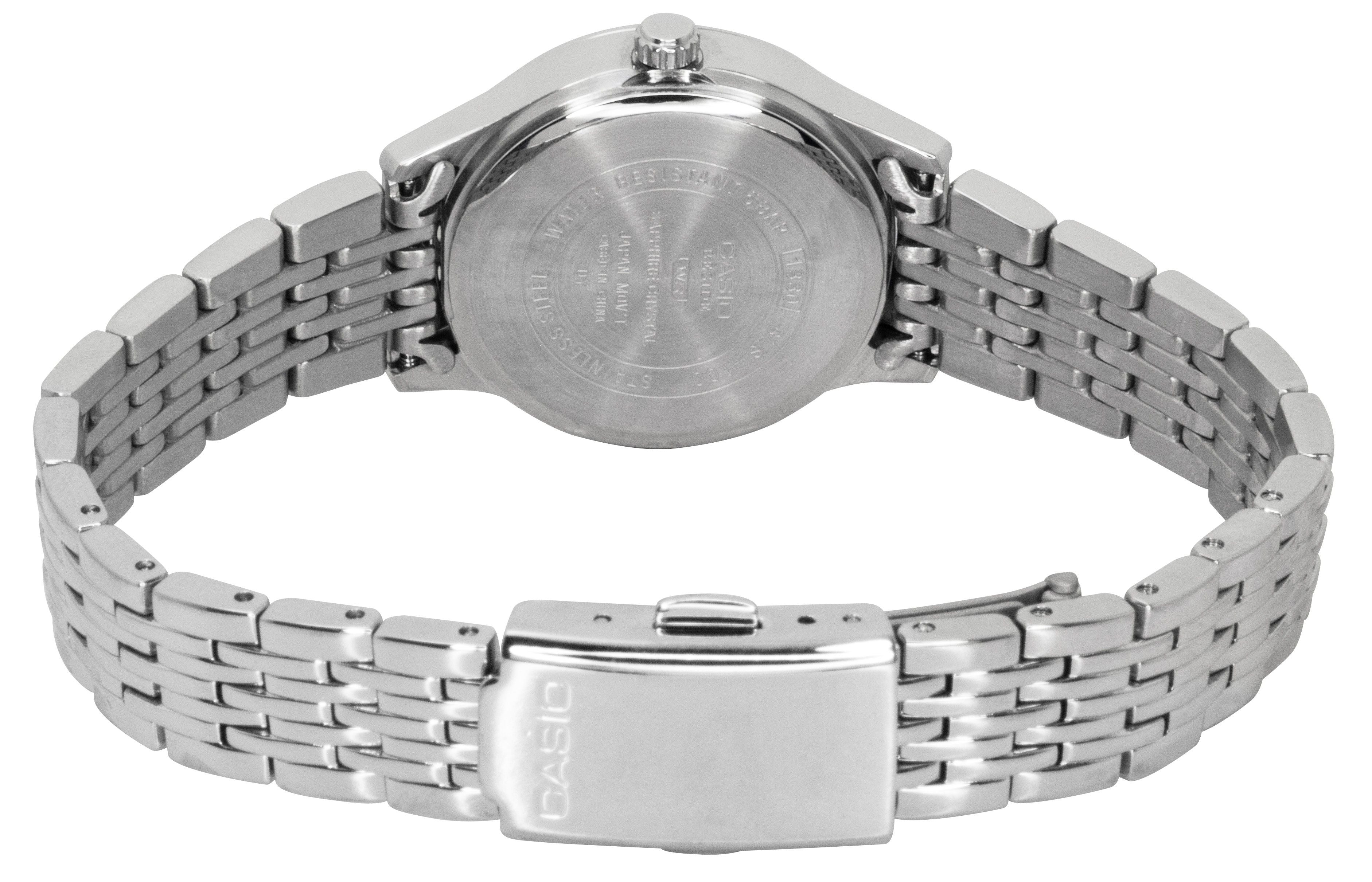 Casio Beside Analog Stainless Steel White Dial Quartz BLS-100D-7AV Women's Watch