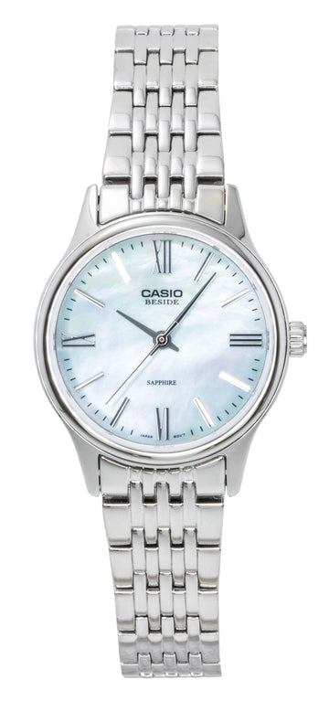 Casio Beside Analog Stainless Steel Mother of Pearl Dial Quartz BLS-100DS-2AV Women's Watch