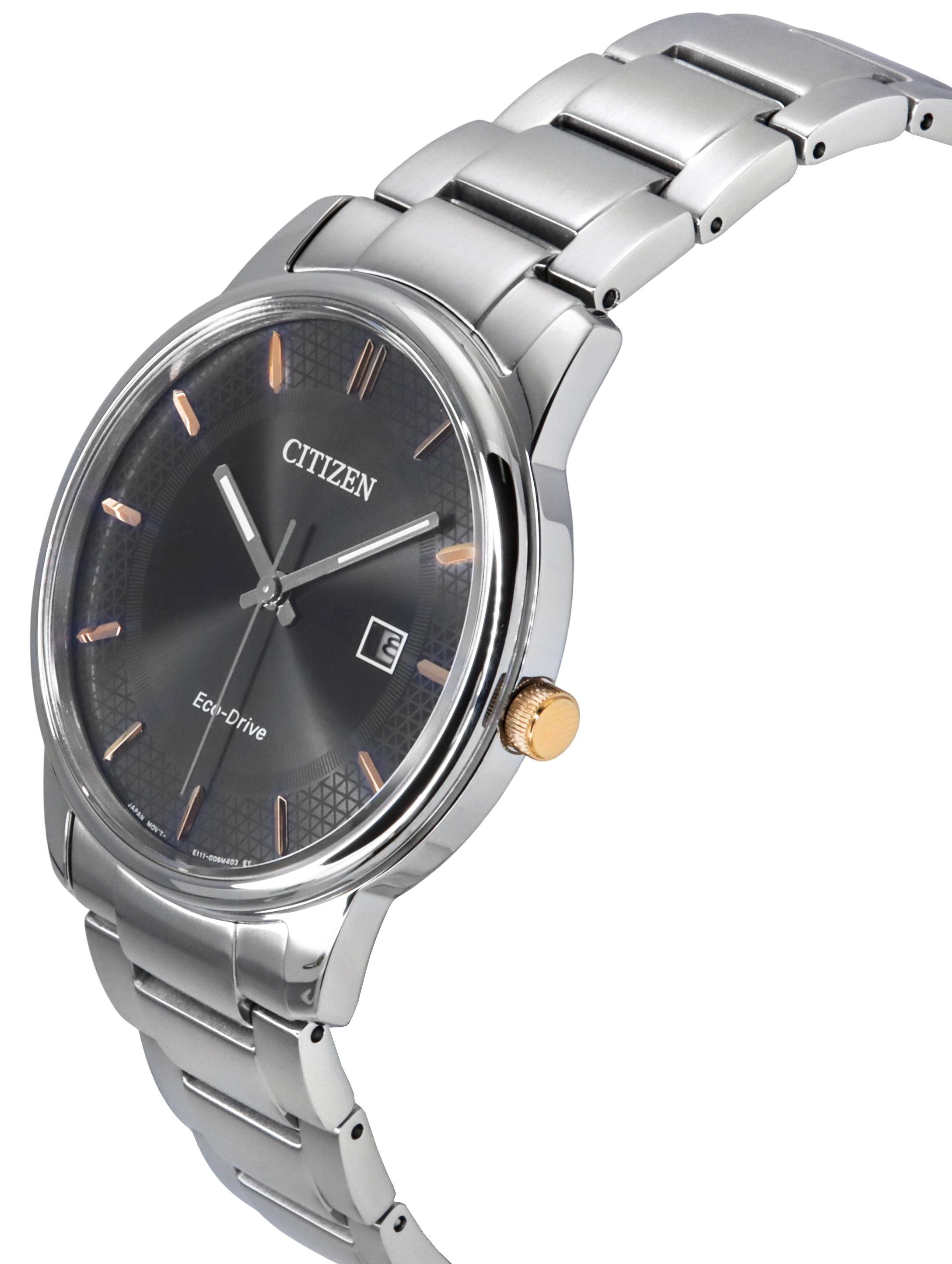 Citizen Eco-Drive Stainless Steel Black Dial BM6977-70E Men's Watch