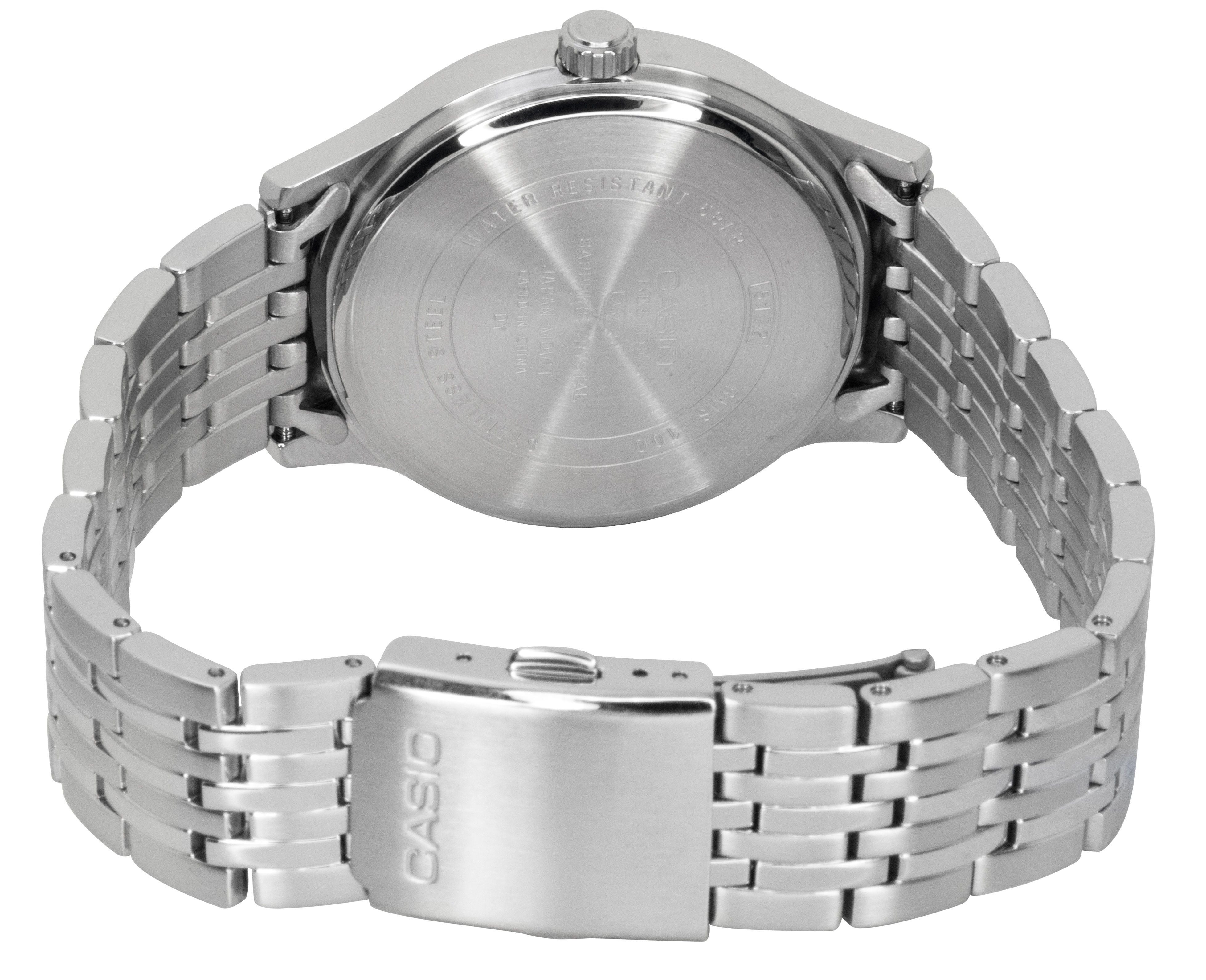 Casio Beside Analog Stainless Steel Grey Dial Quartz BMS-100D-8AV Men's Watch