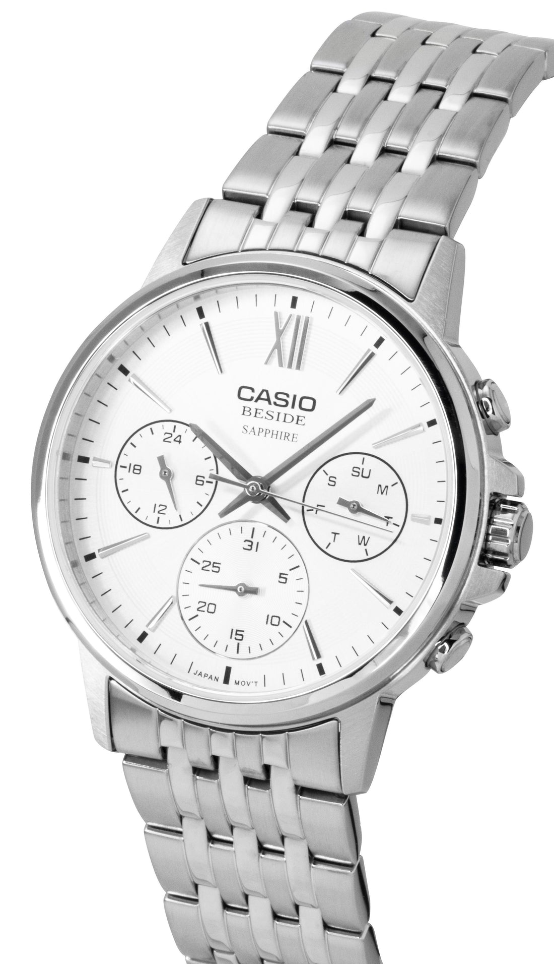 Casio Beside Analog Stainless Steel Silver Dial Quartz BMS-300D-7AV Men's Watch