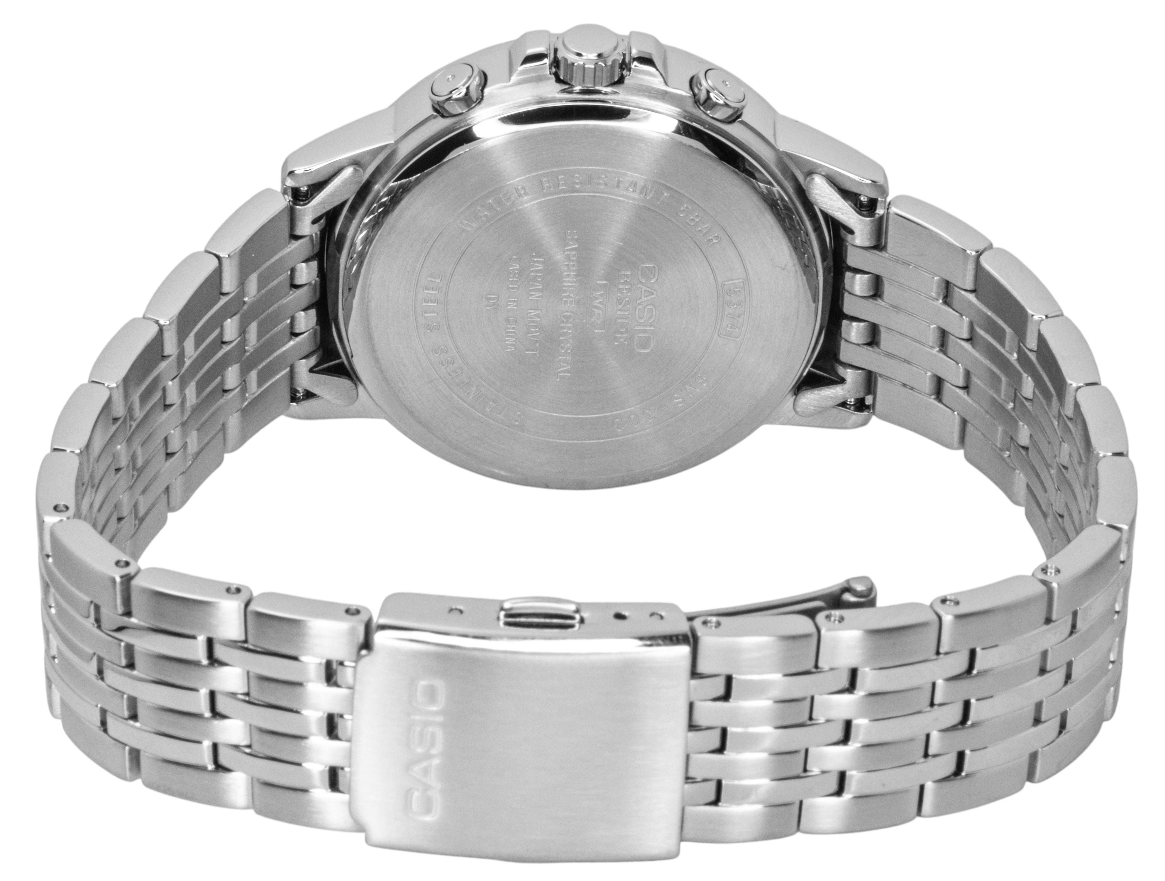Casio Beside Analog Stainless Steel Silver Dial Quartz BMS-300D-7AV Men's Watch