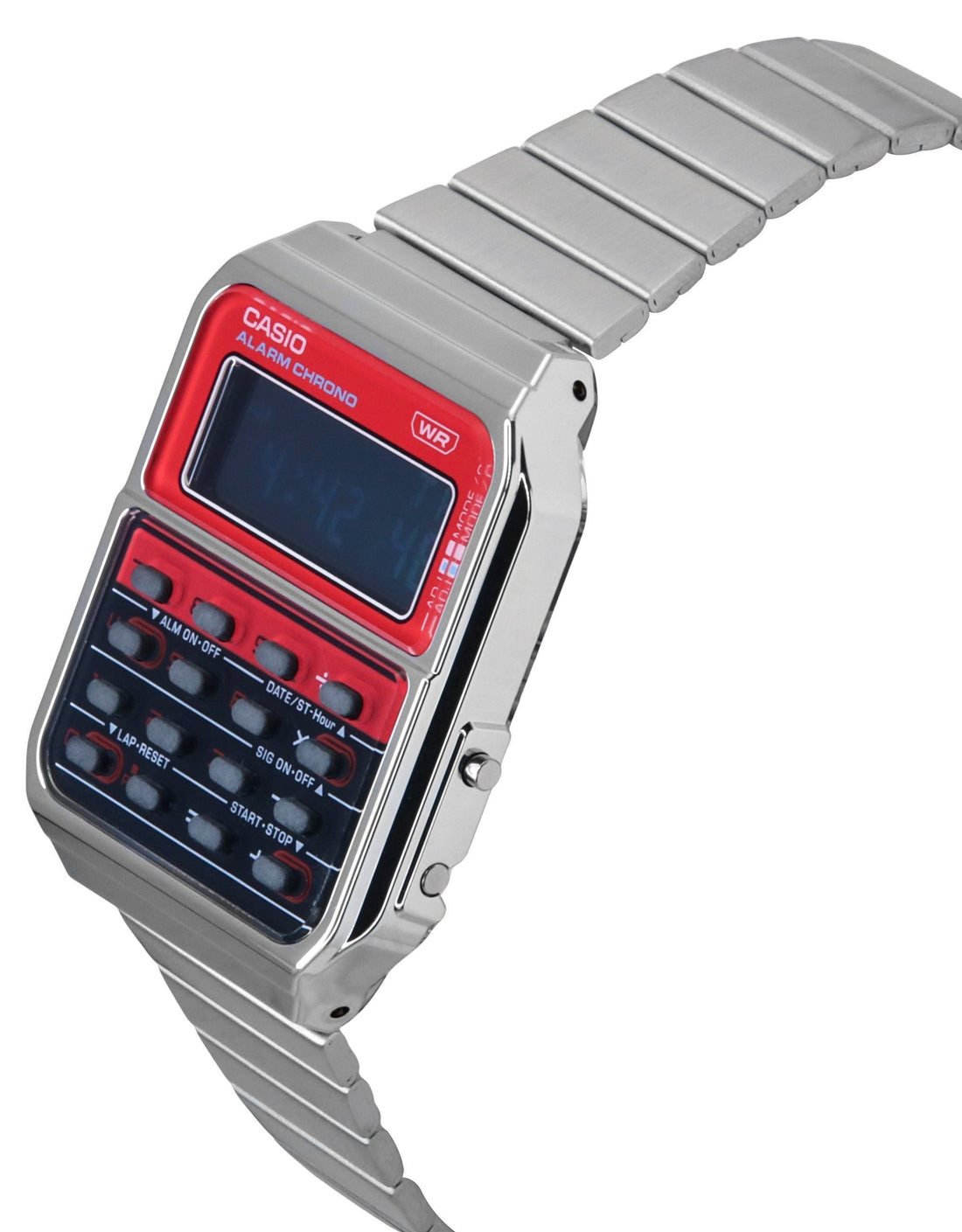Casio Vintage Heritage Colors Digital Stainless Steel Quartz CA-500WE-4B Unisex Calculator Watch