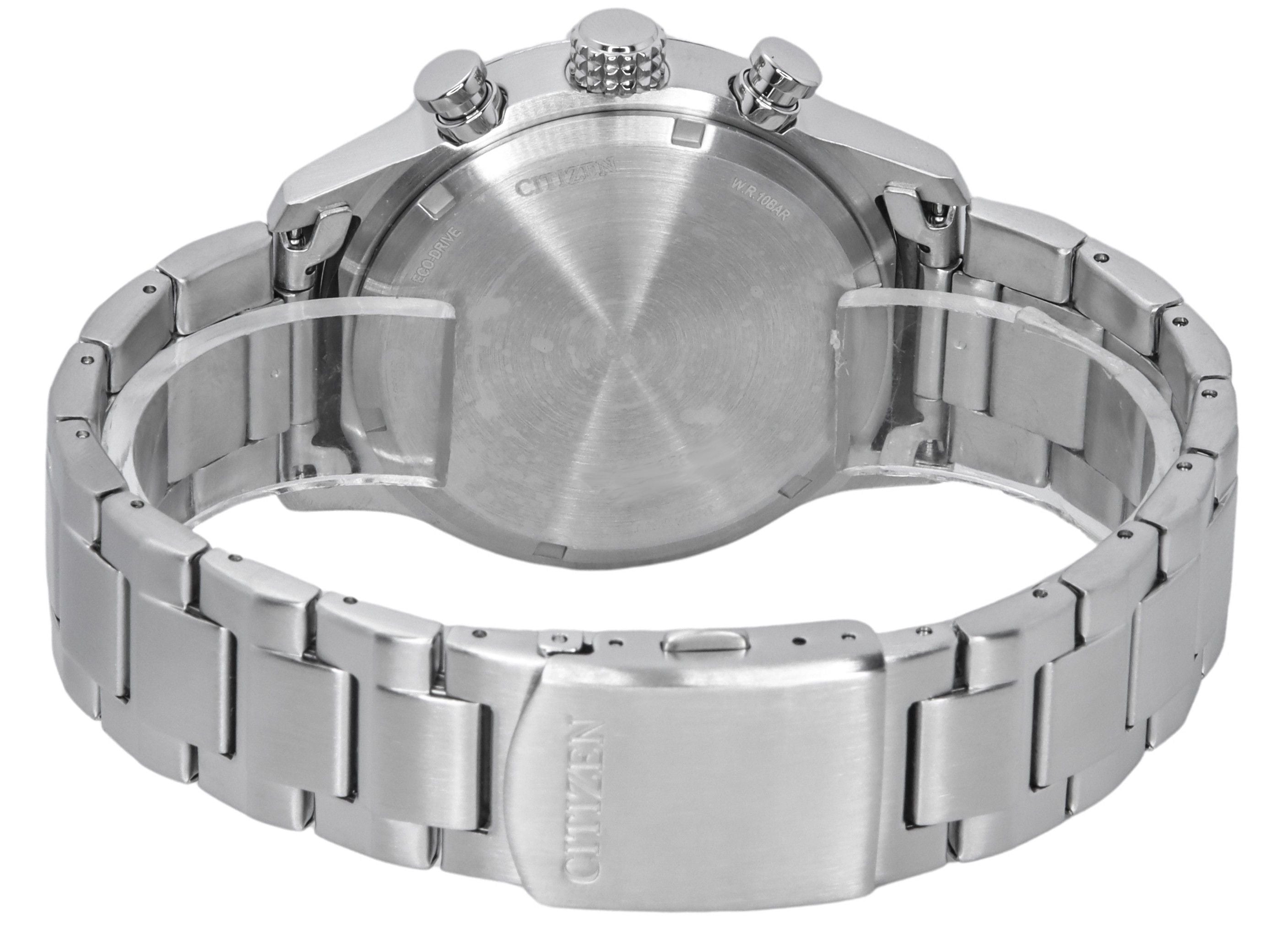 Citizen Eco-Drive Chronograph Stainless Steel Black Dial CA0790-83E 100M Men's Watch