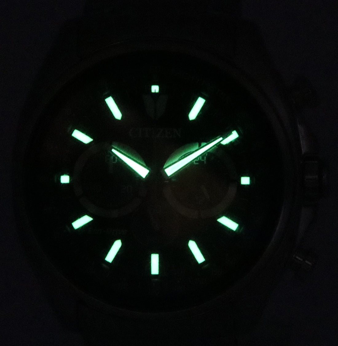 Citizen Eco-Drive Chronograph Stainless Steel Black Dial CA4560-81E 100M Men's Watch