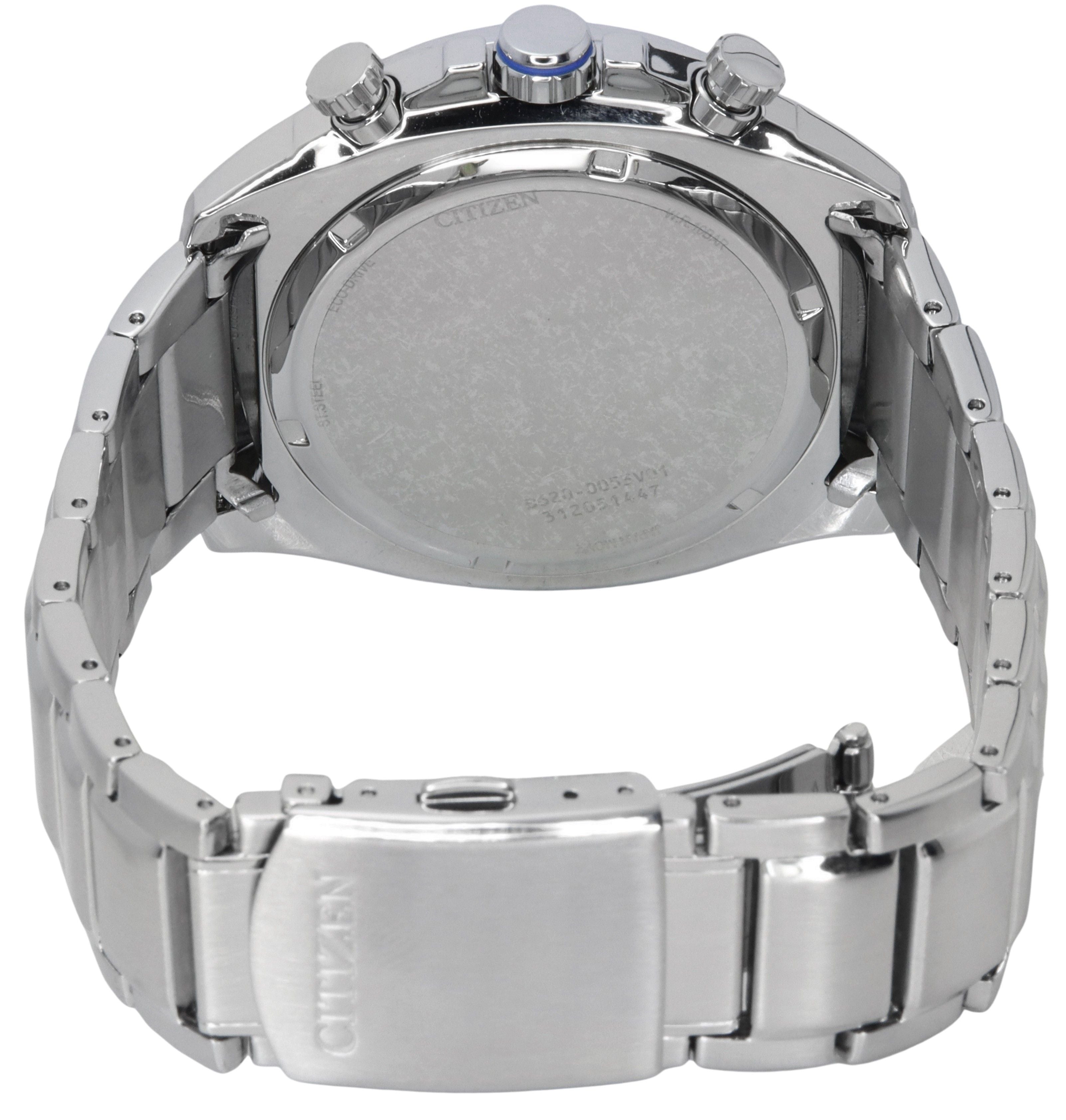 Citizen Eco-Drive Chronograph Stainless Steel Black Dial CA4560-81E 100M Men's Watch