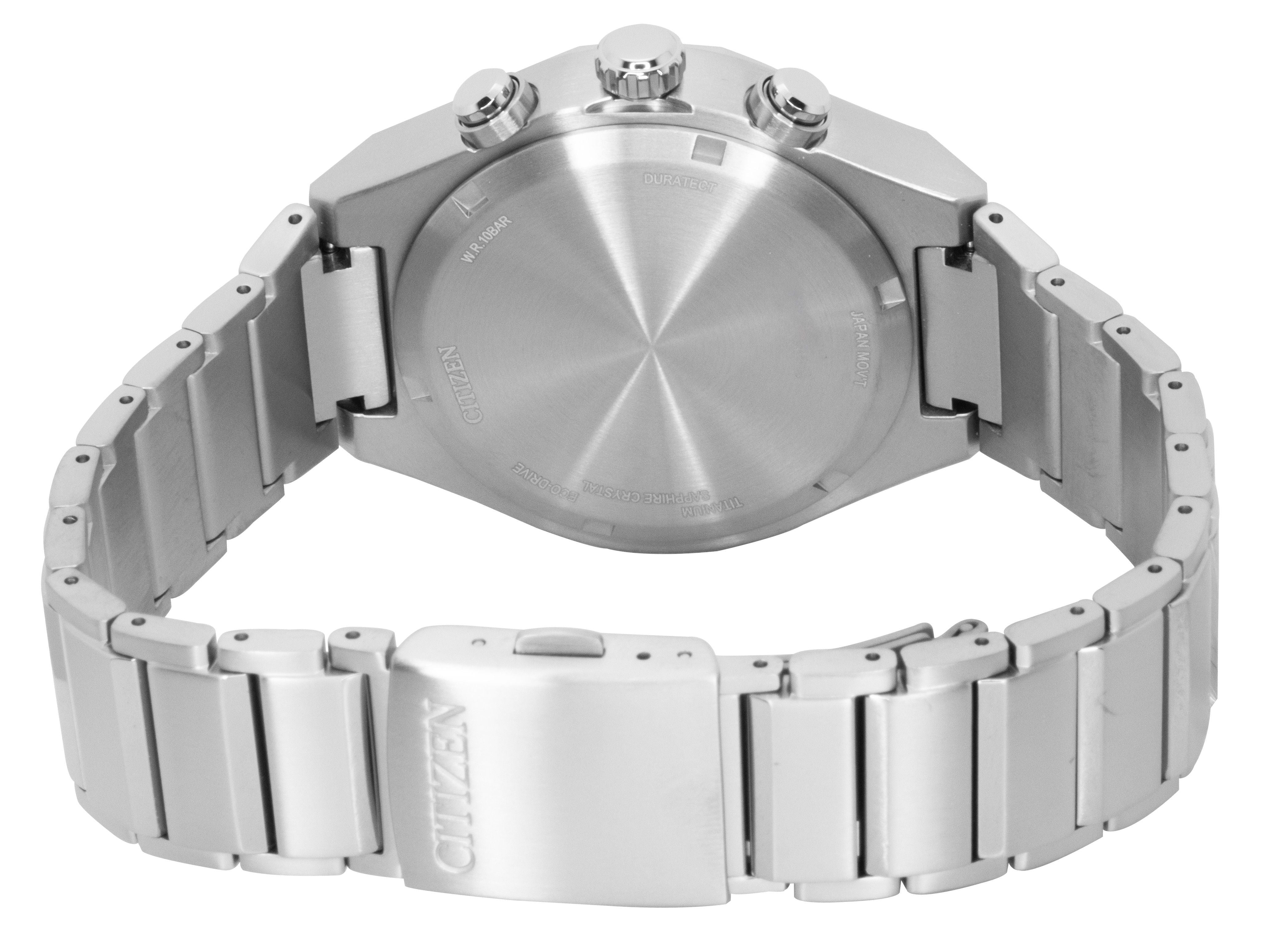 Citizen Zenshin Chronograph Super Titanium White Dial Eco-Drive CA4690-51A 100M Men's Watch