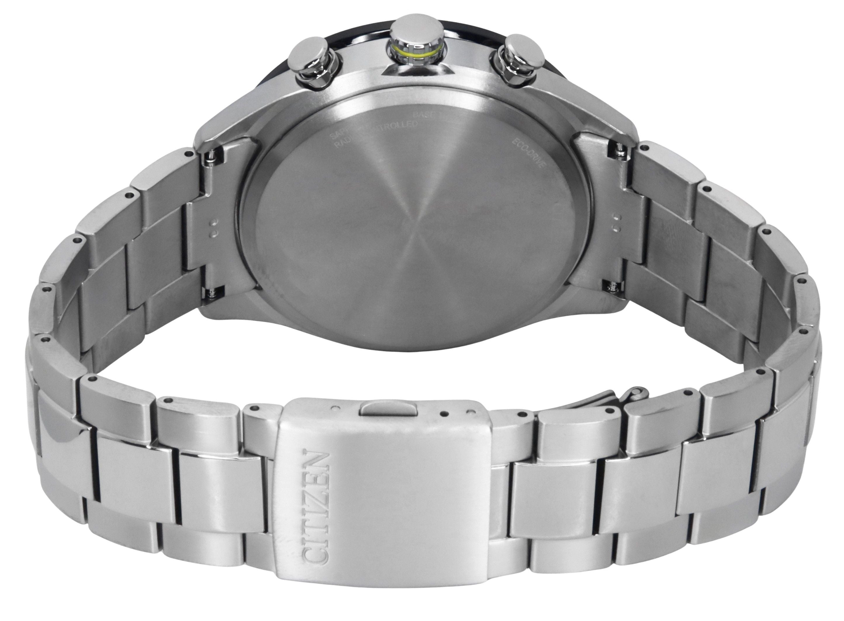 Citizen Radio Controlled Chronograph Super Titanium Black Dial Eco-Drive CB5947-80E 100M Men's Watch