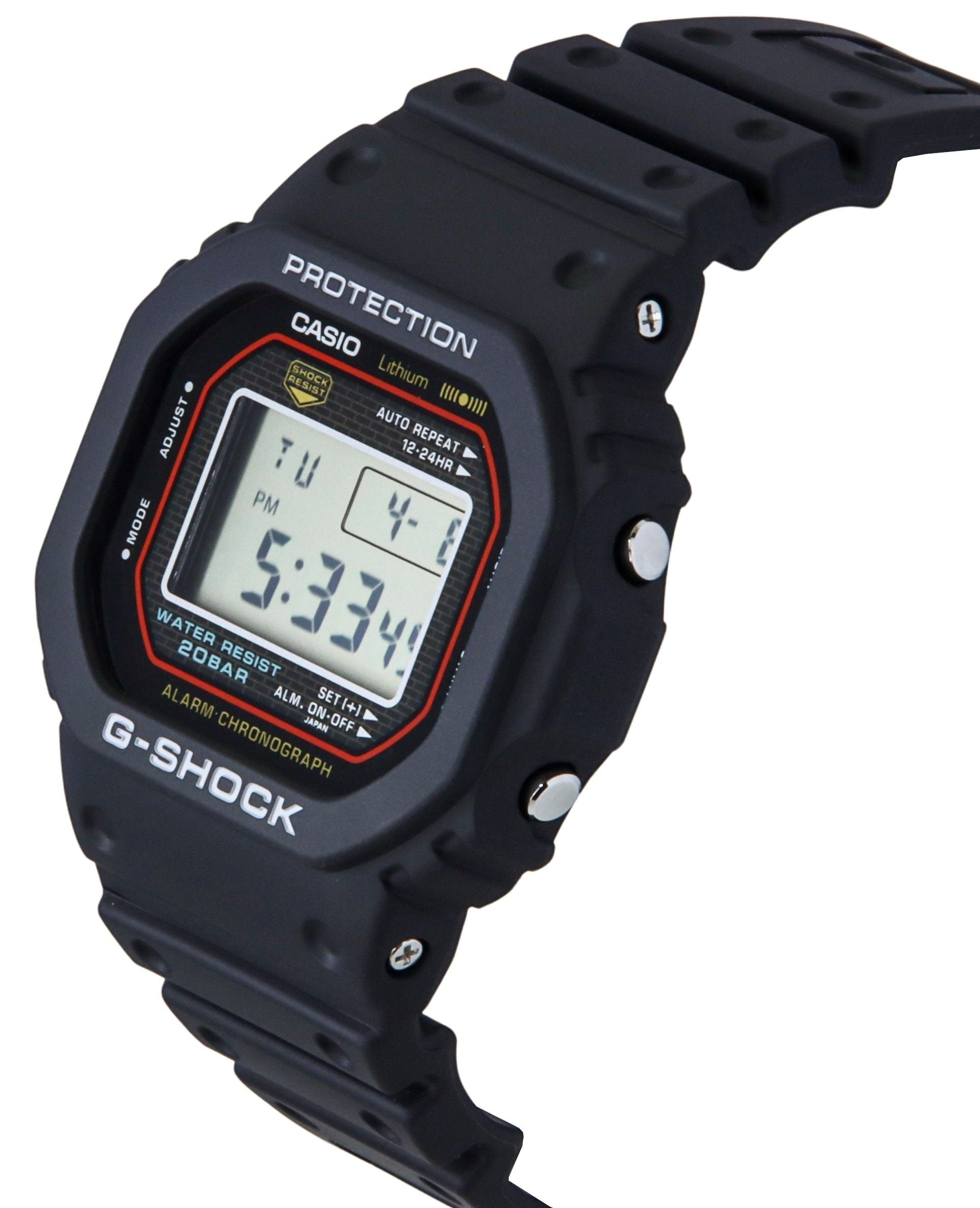 Casio G-Shock Digital Re-Creating The Original Design Of The First G-Shock Quartz DW-5000R-1A 200M Men's Watch