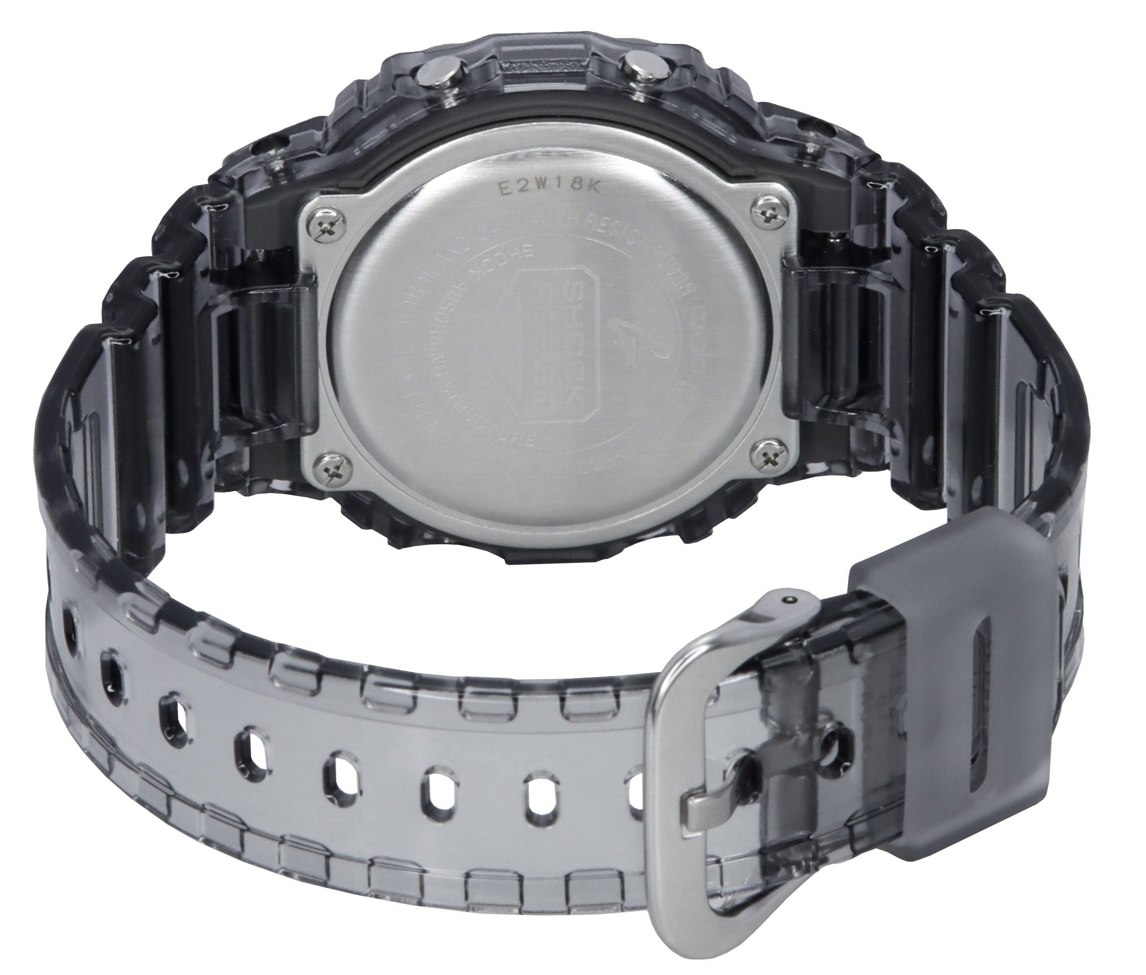 Casio G-Shock Digital Grey Translucent Resin Strap Quartz DW-5600TLS-8 200M Men's Watch