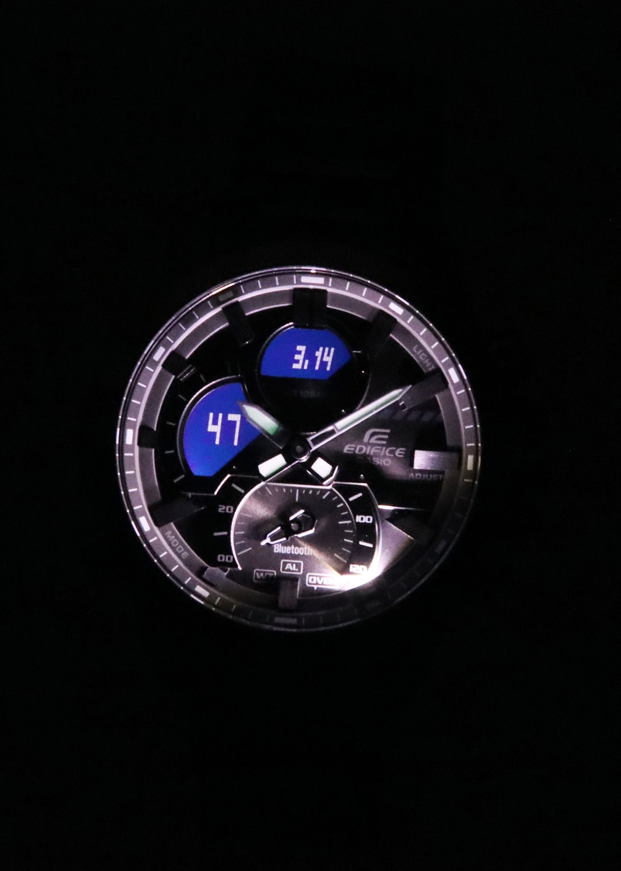 Casio Edifice Smartphone Link Model Bluetooth Analog Digital Grey Dial Quartz ECB-30DC-1B 100M Men's Watch