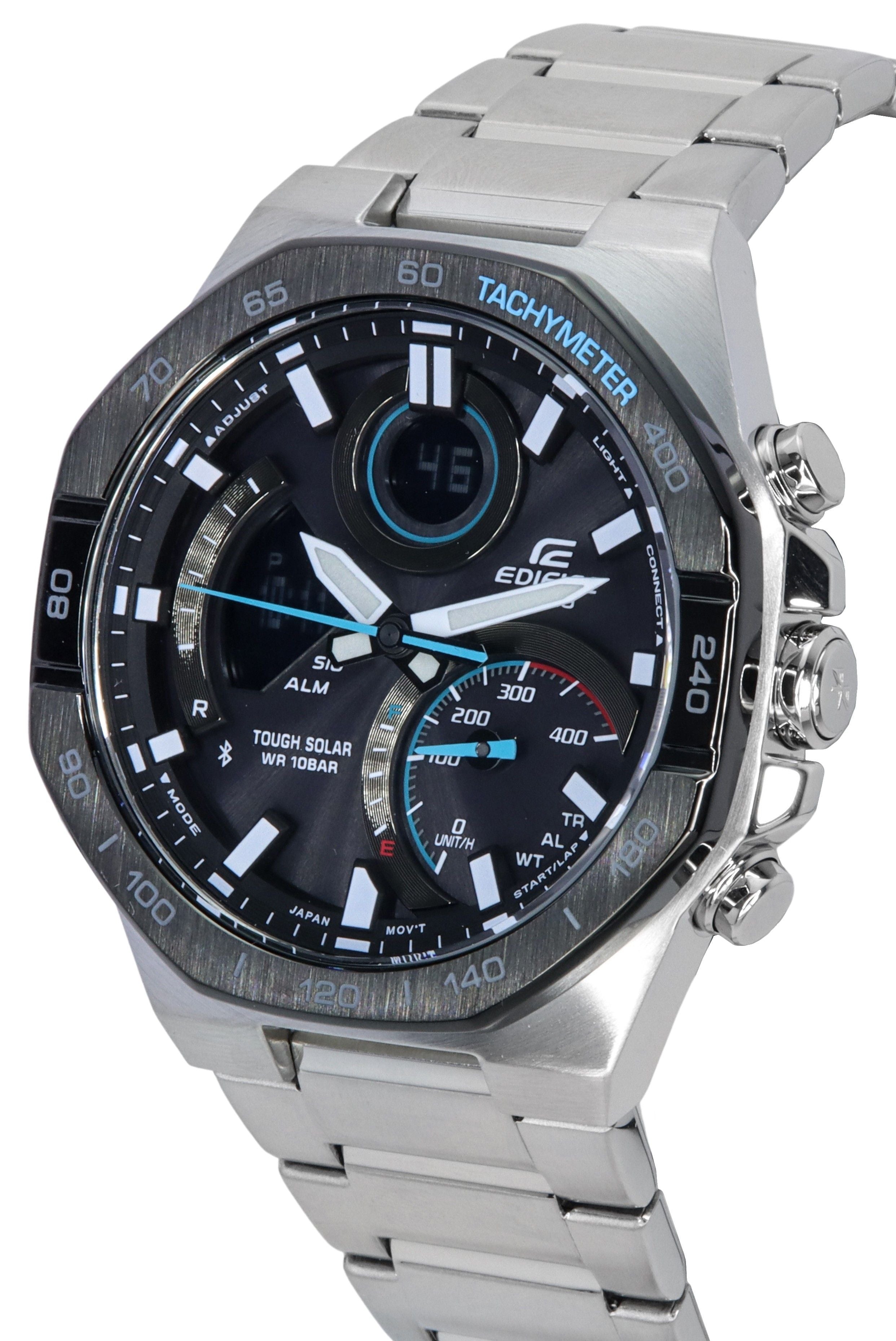 Casio Edifice Mobile Link Analog Digital Grey Dial Solar ECB-950DB-1A 100M Men's Watch