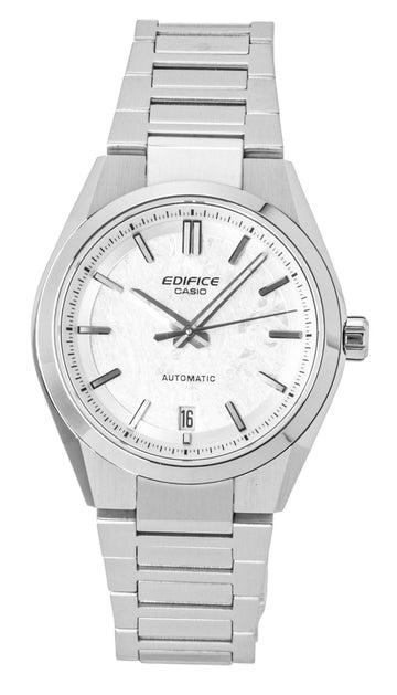Casio Edifice Analog Stainless Steel Forged Carbon White Dial Automatic EFK-100D-7A 100M Men's Watch