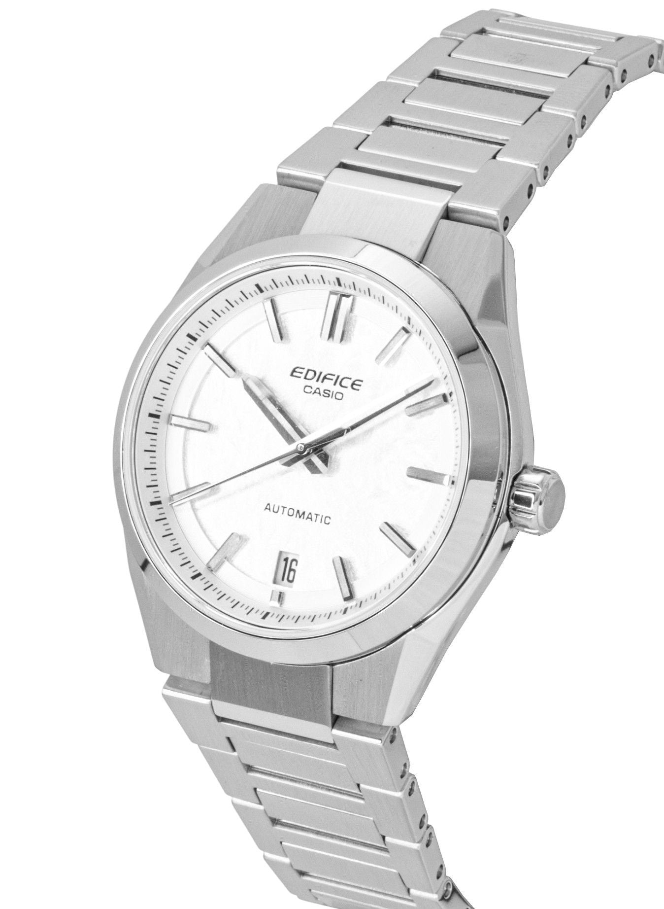 Casio Edifice Analog Stainless Steel Forged Carbon White Dial Automatic EFK-100D-7A 100M Men's Watch
