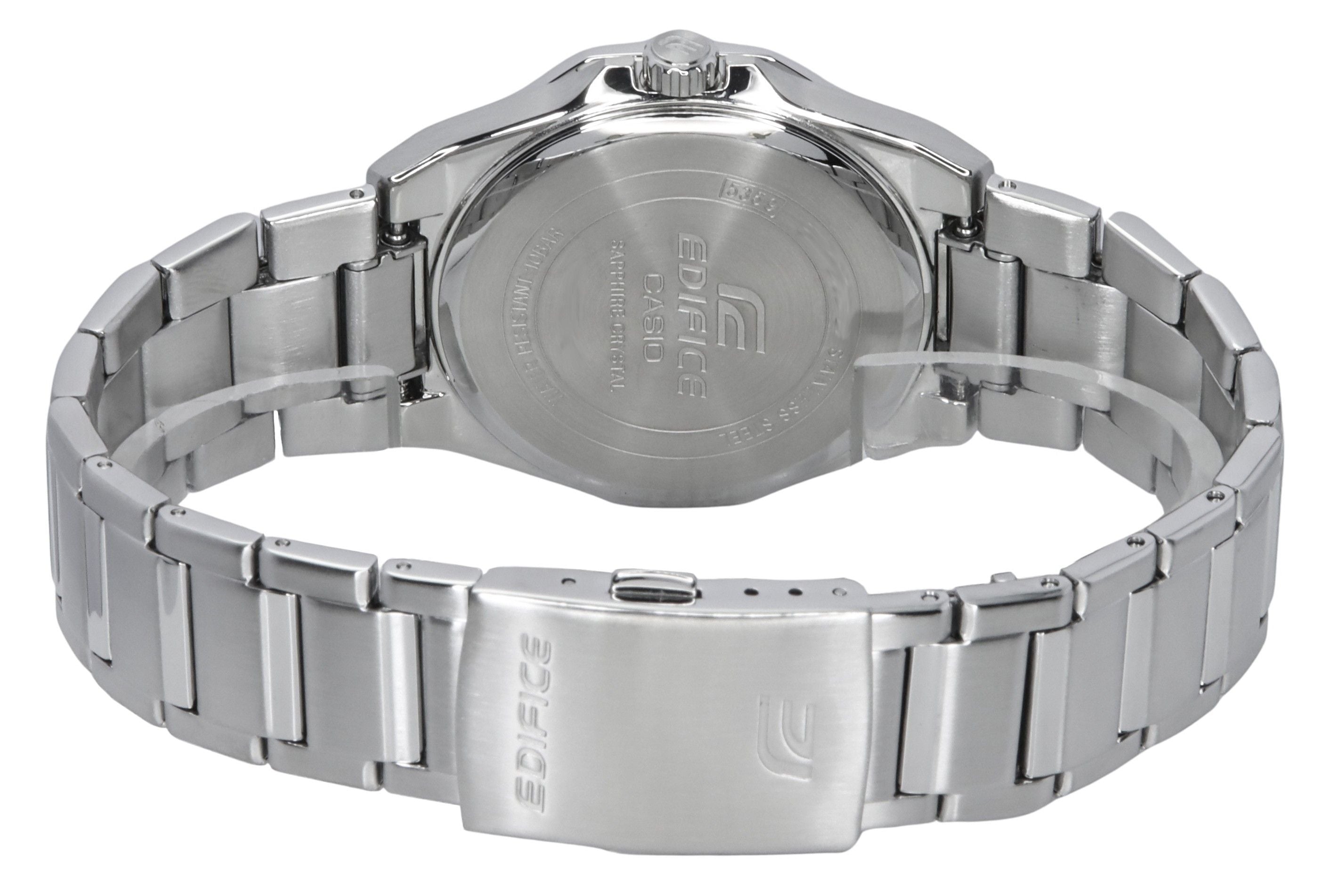 Casio Edifice Sapphire Crystal Analog Stainless Steel Blue Dial Quartz EFR-S108D-2A 100M Men's Watch