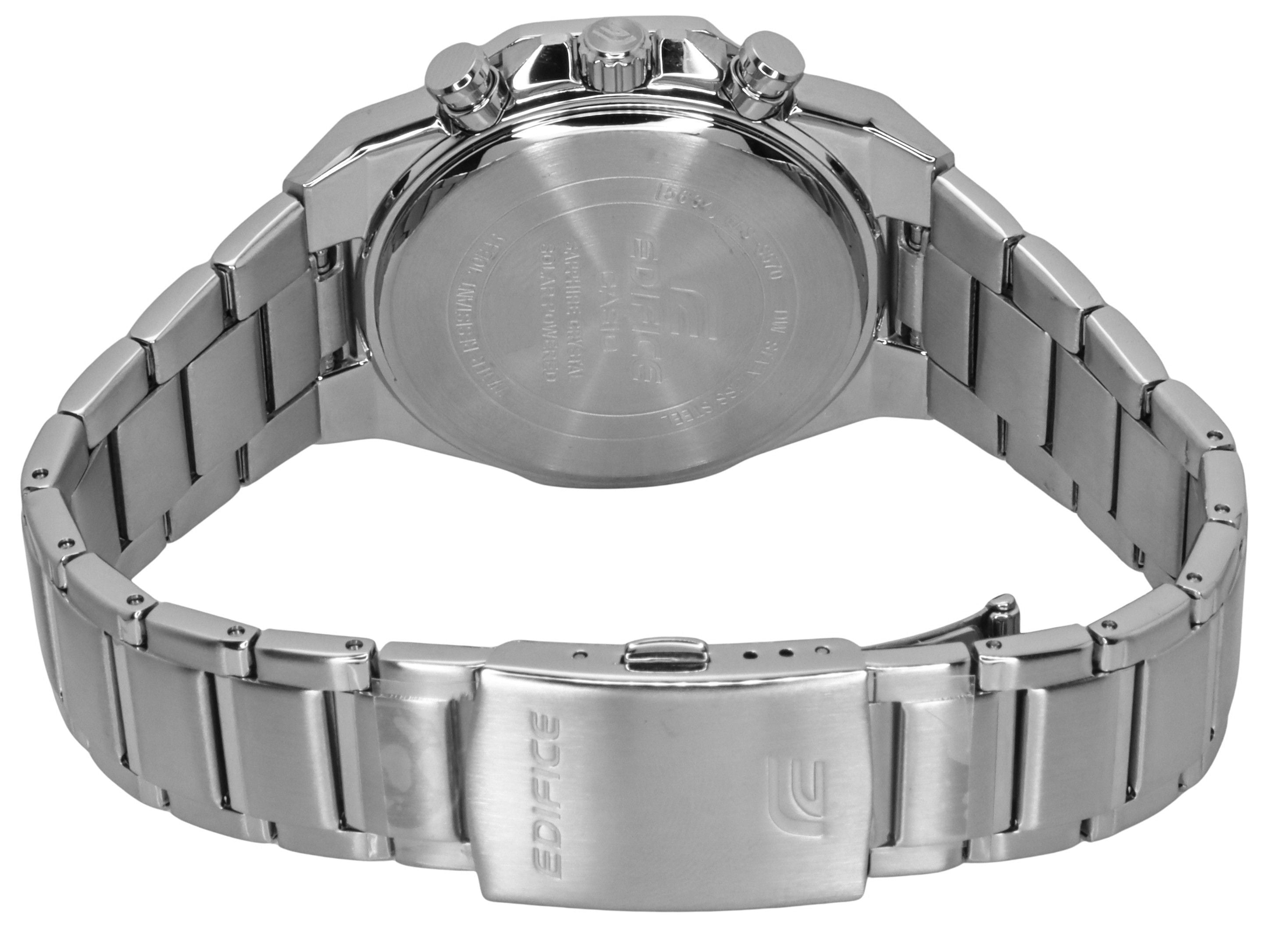 Casio Edifice Slim Line Analog Chronograph Stainless Steel Green Dial Solar EFS-S570D-3A 100M Men's Watch