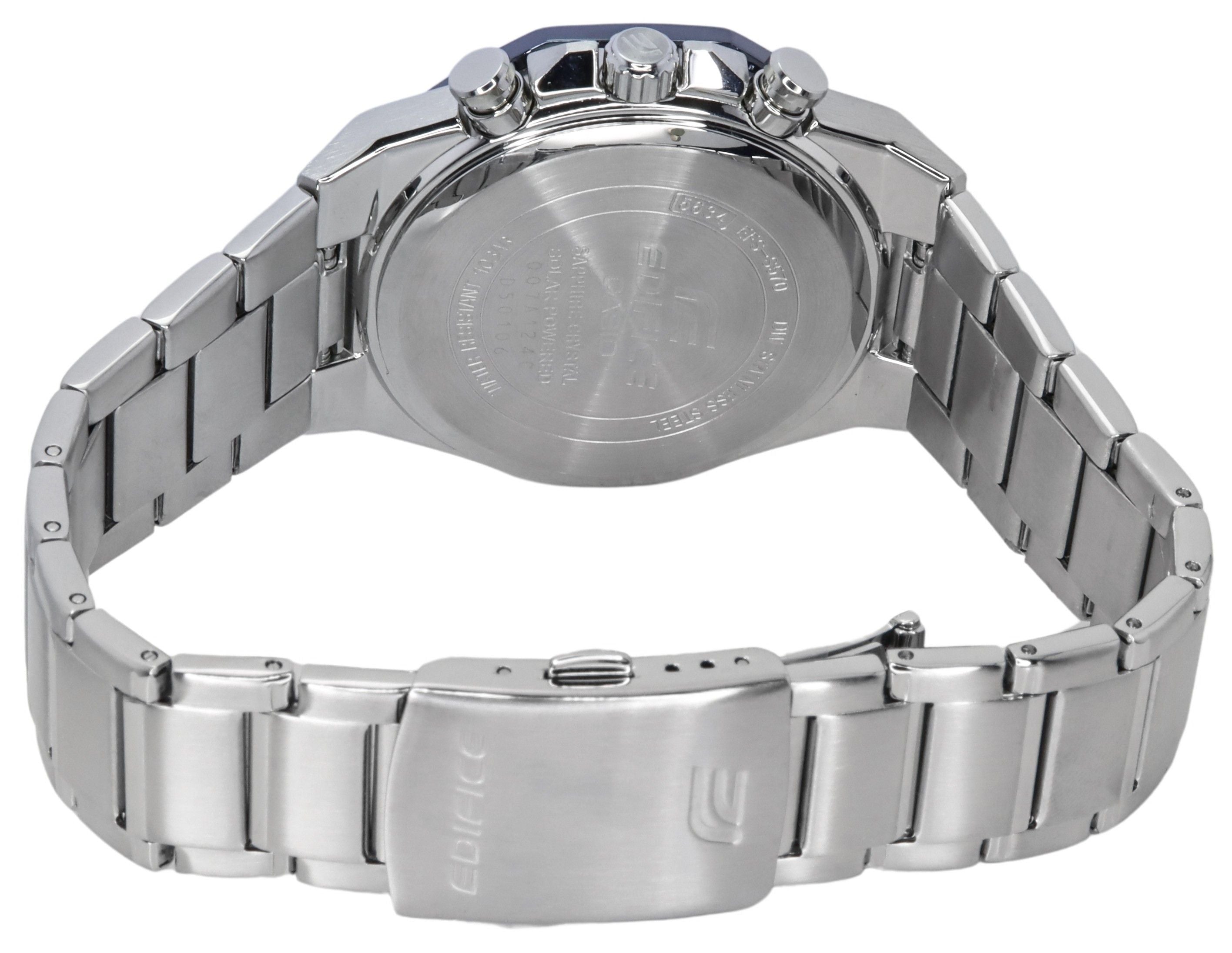 Casio Edifice Analog Slim Line With Sapphire Crystal Chronograph Blue Dial Solar EFS-S570DB-2A 100M Men's Watch