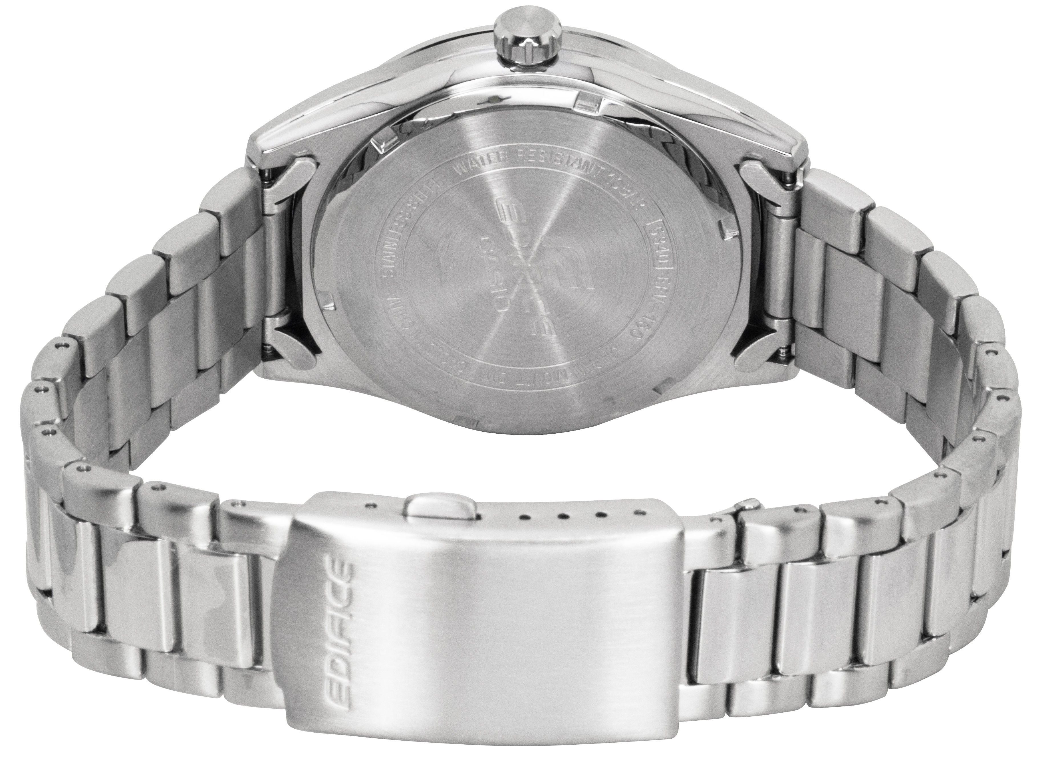 Casio Edifice Analog Stainless Steel White Dial Quartz EFV-160D-7A 100M Men's Watch