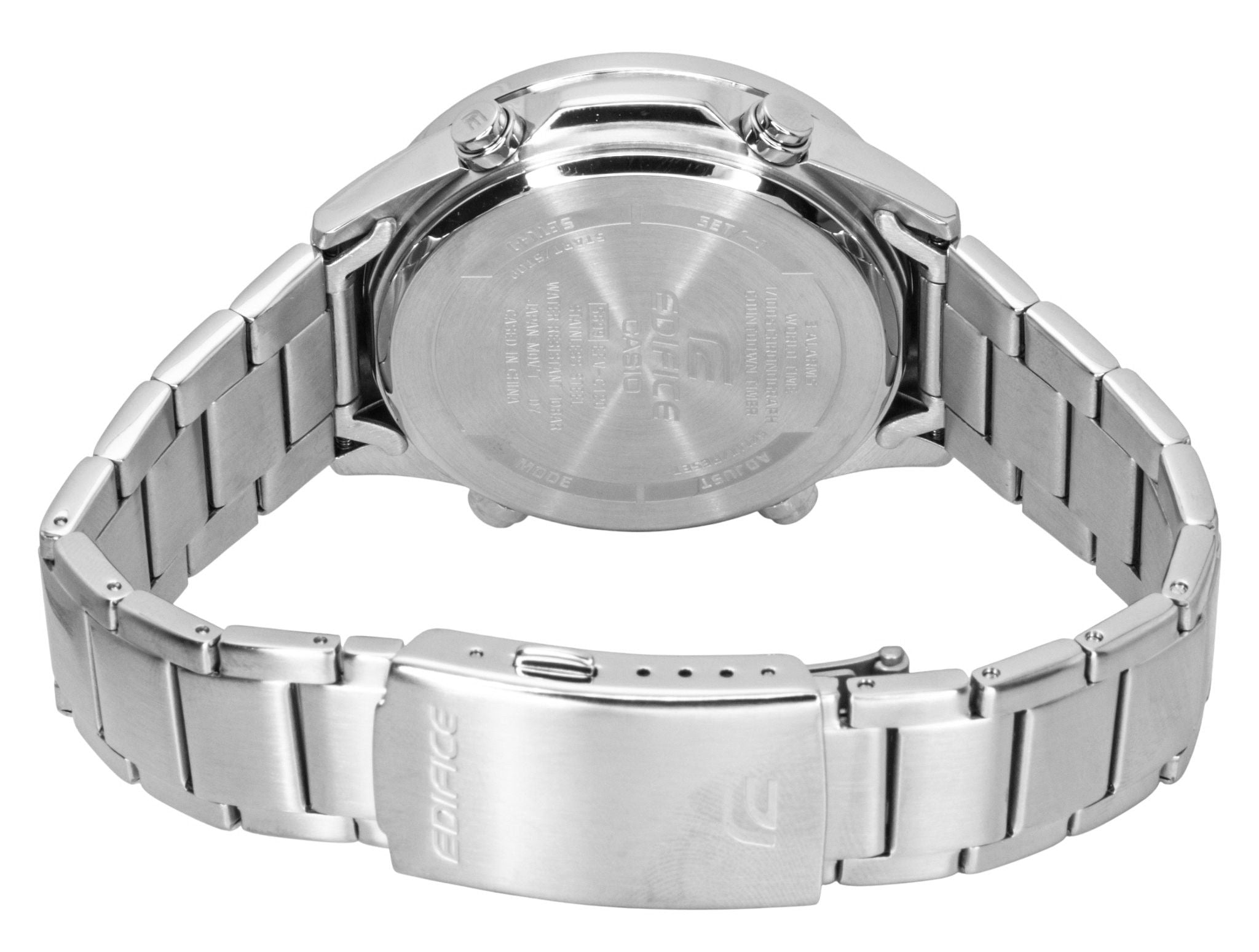 Casio Edifice Analog Digital Stainless Steel Black Dial Quartz EFV-C120D-1A4 100M Men's Watch