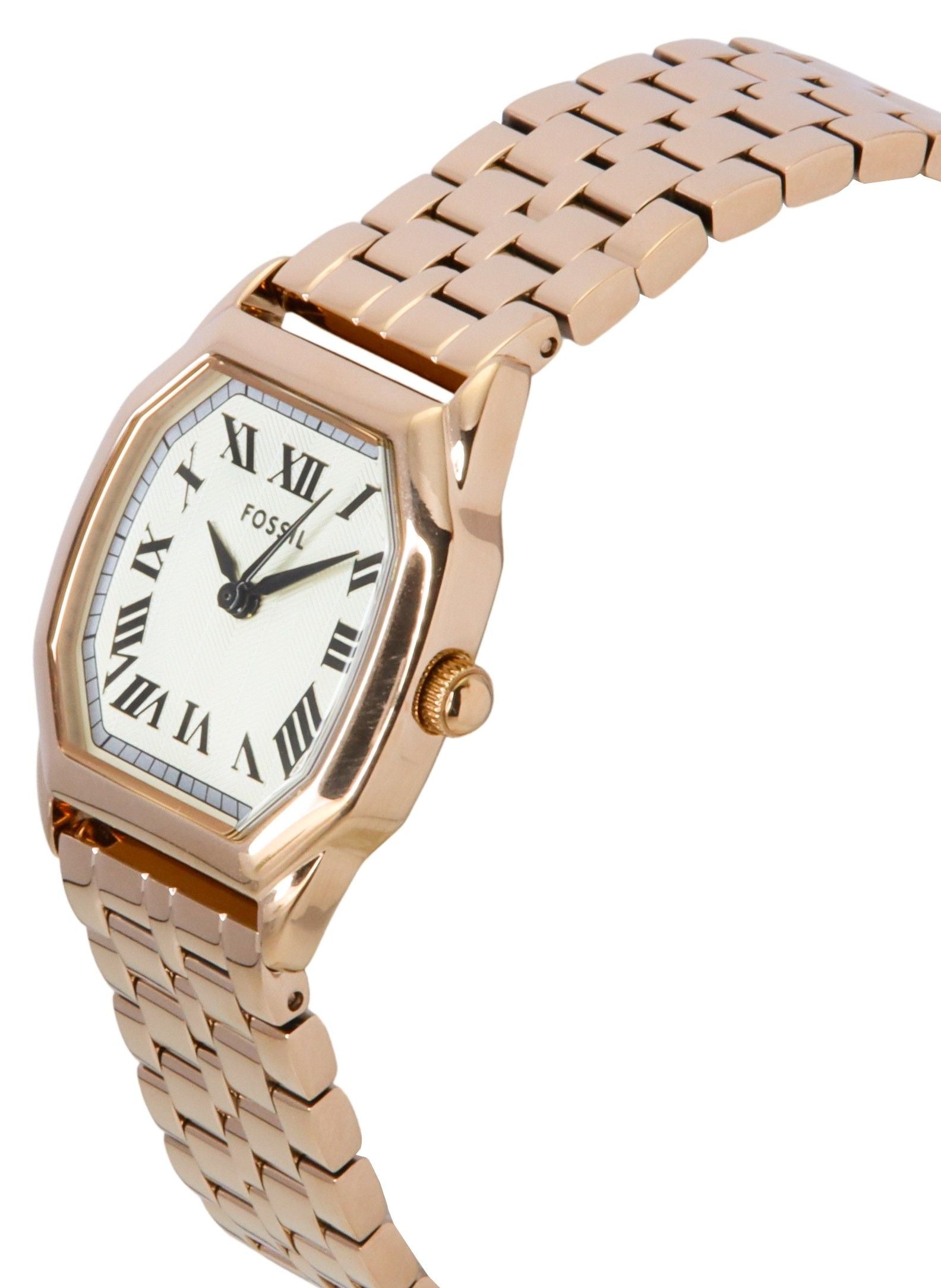 Fossil Harlow Rose Gold Tone Stainless Steel Cream Dial Quartz ES5386 Women's Watch