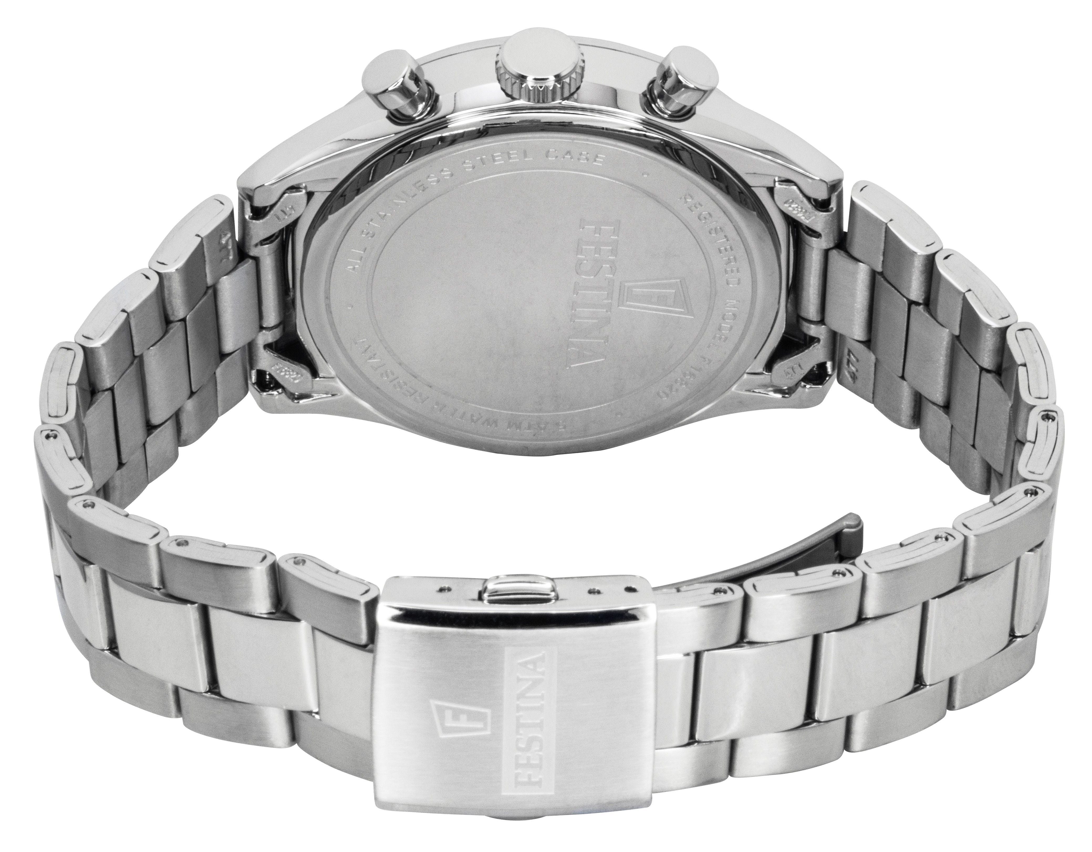 Festina Timeless Chronograph Stainless Steel White Dial Quartz F16820-Q Men's Watch