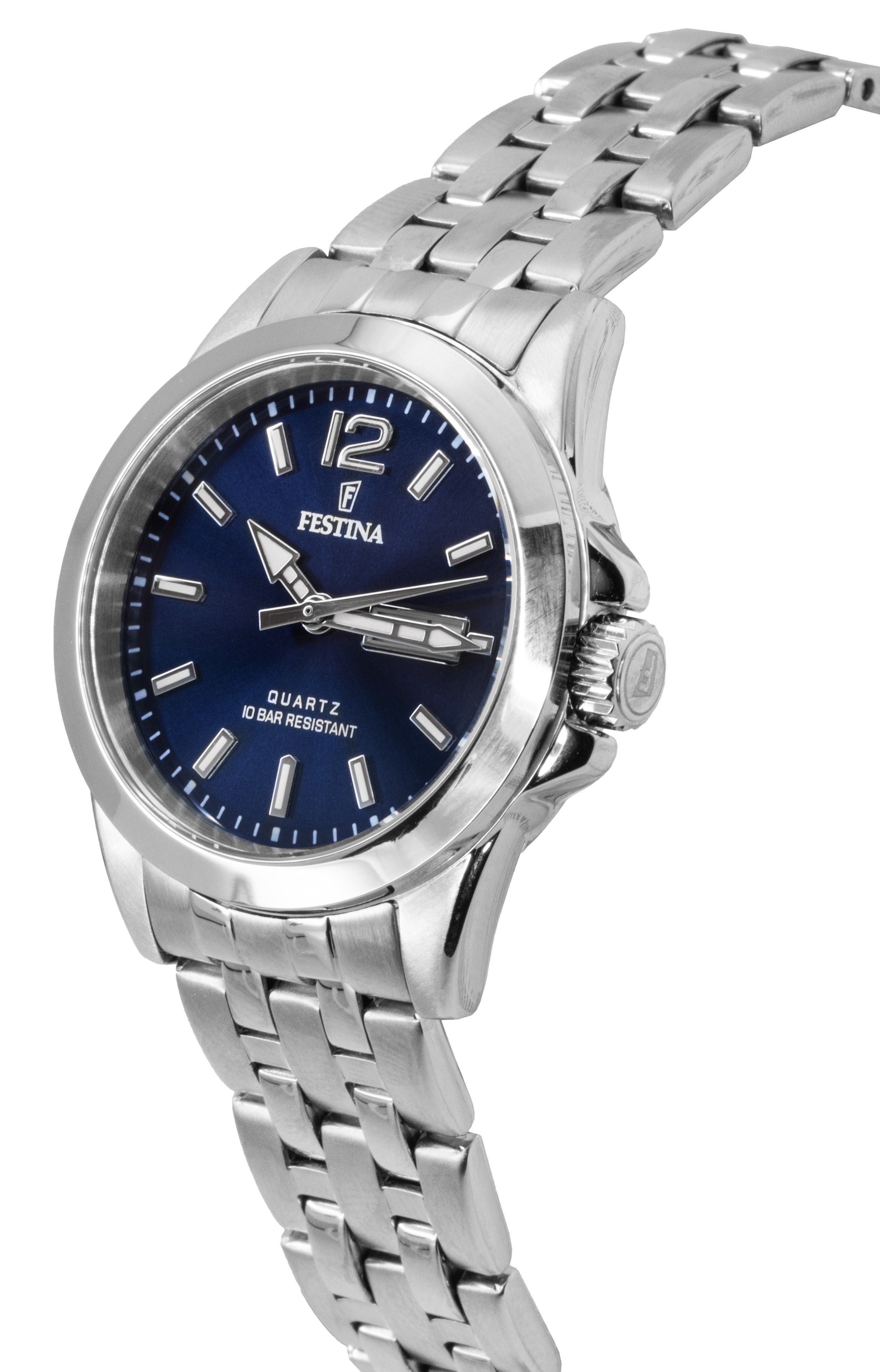 Festina Classic Stainless Steel Blue Dial Quartz F20455-3 100M Women's Watch