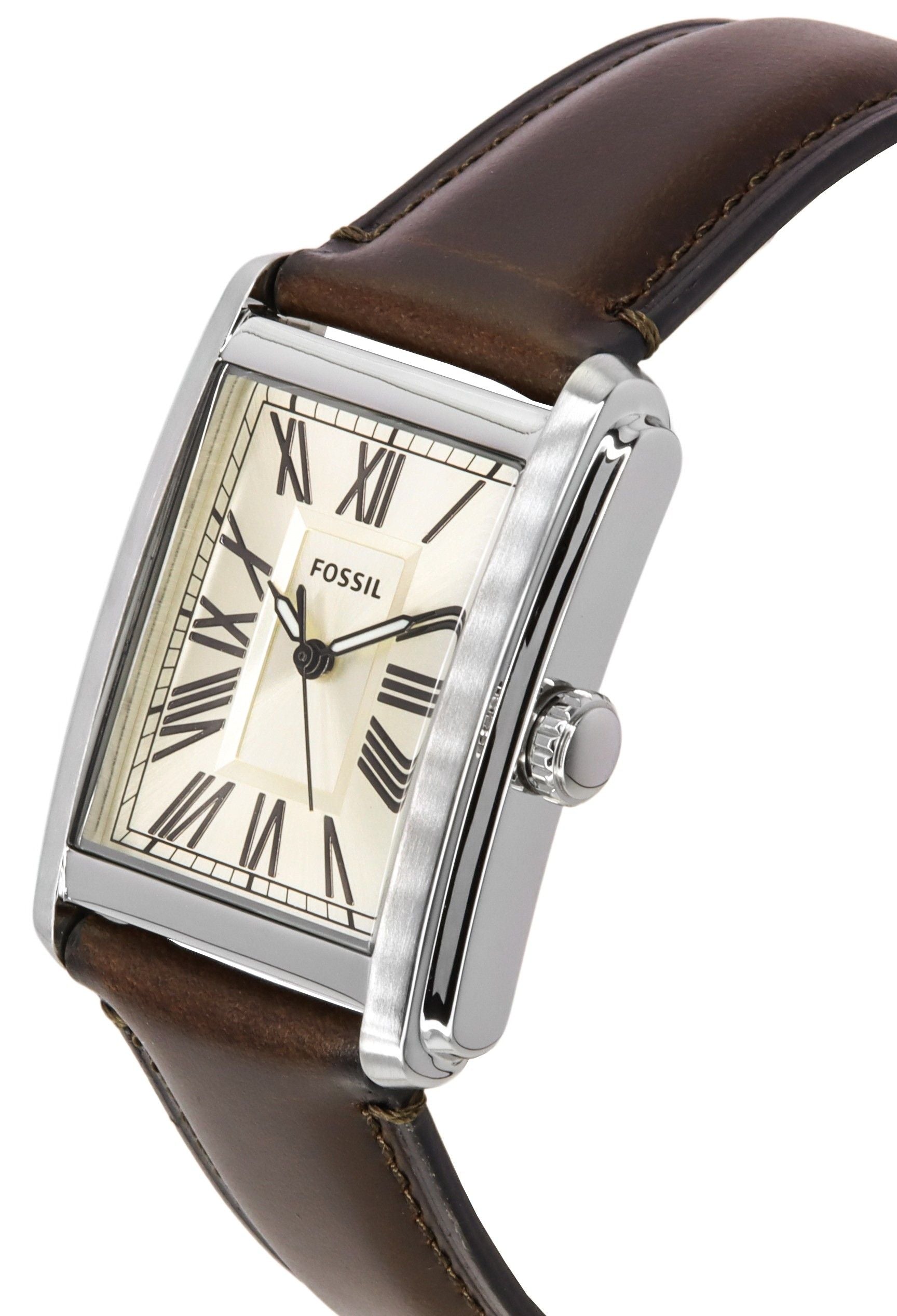 Fossil Carraway Leather Strap Cream Dial Quartz FS6012 Men's Watch