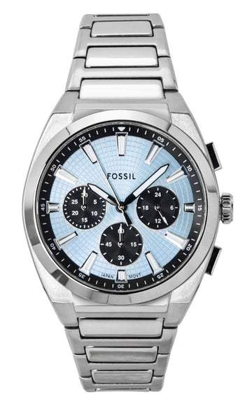 Fossil Everett Chronograph Stainless Steel Blue Dial Quartz FS6105 Men's Watch