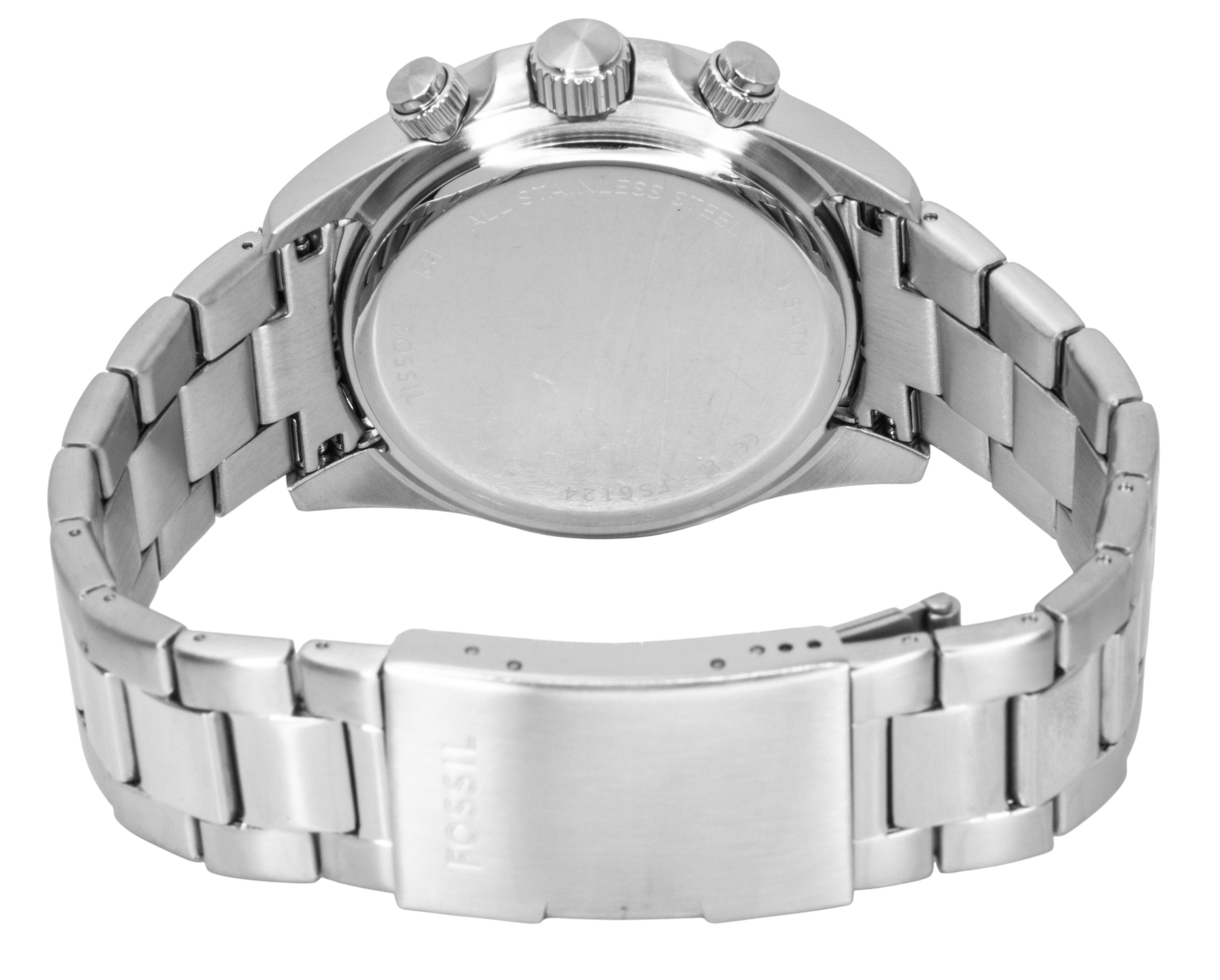 Fossil Autocross Multifunction Stainless Steel Silver Dial Quartz FS6124 Men's Watch