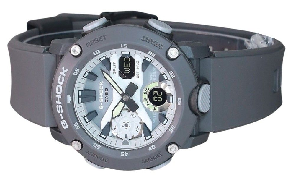 Casio G-Shock Hidden Glow Series Analog Digital Resin Strap Grey Dial Quartz GA-2000HD-8A 200M Men's Watch