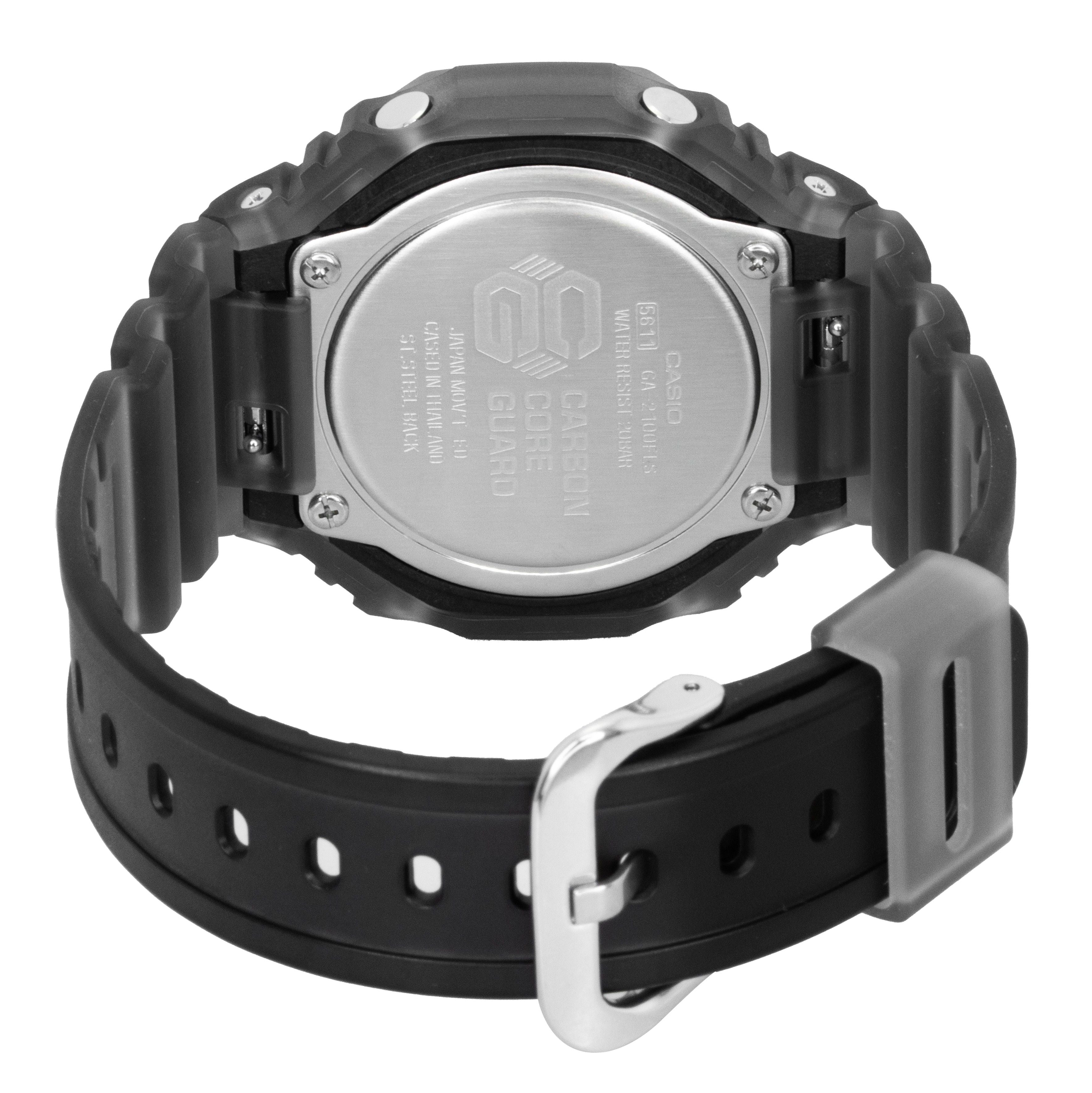 Casio G-Shock Analog Digital Resin Strap Orange Dial Quartz GA-2100FLS-8A4 200M Men's Watch