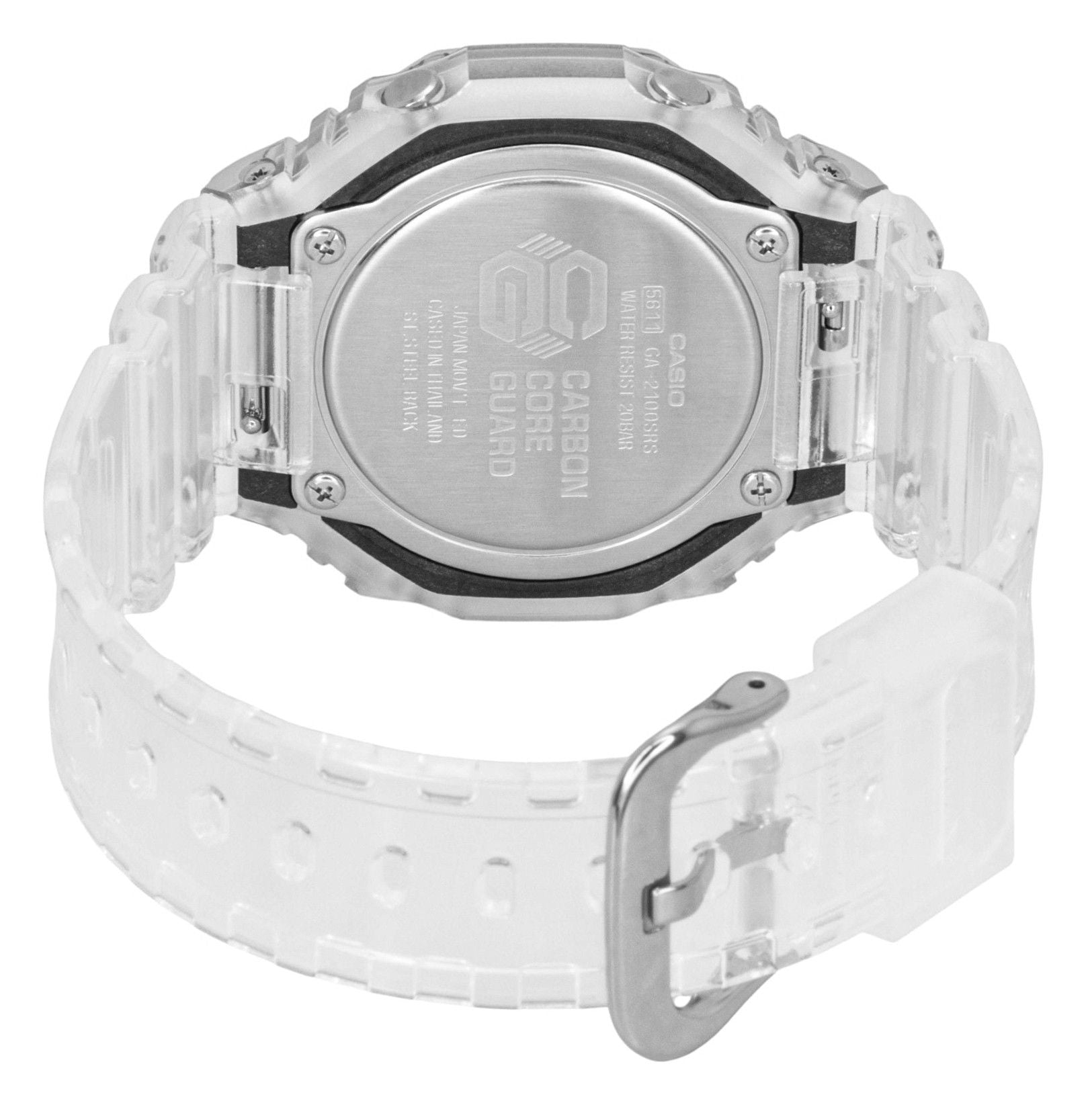 Casio G-Shock Analog Digital Transparent Resin Strap Multicolor Dial Quartz GA-2100SRS-7A 200M Men's Watch