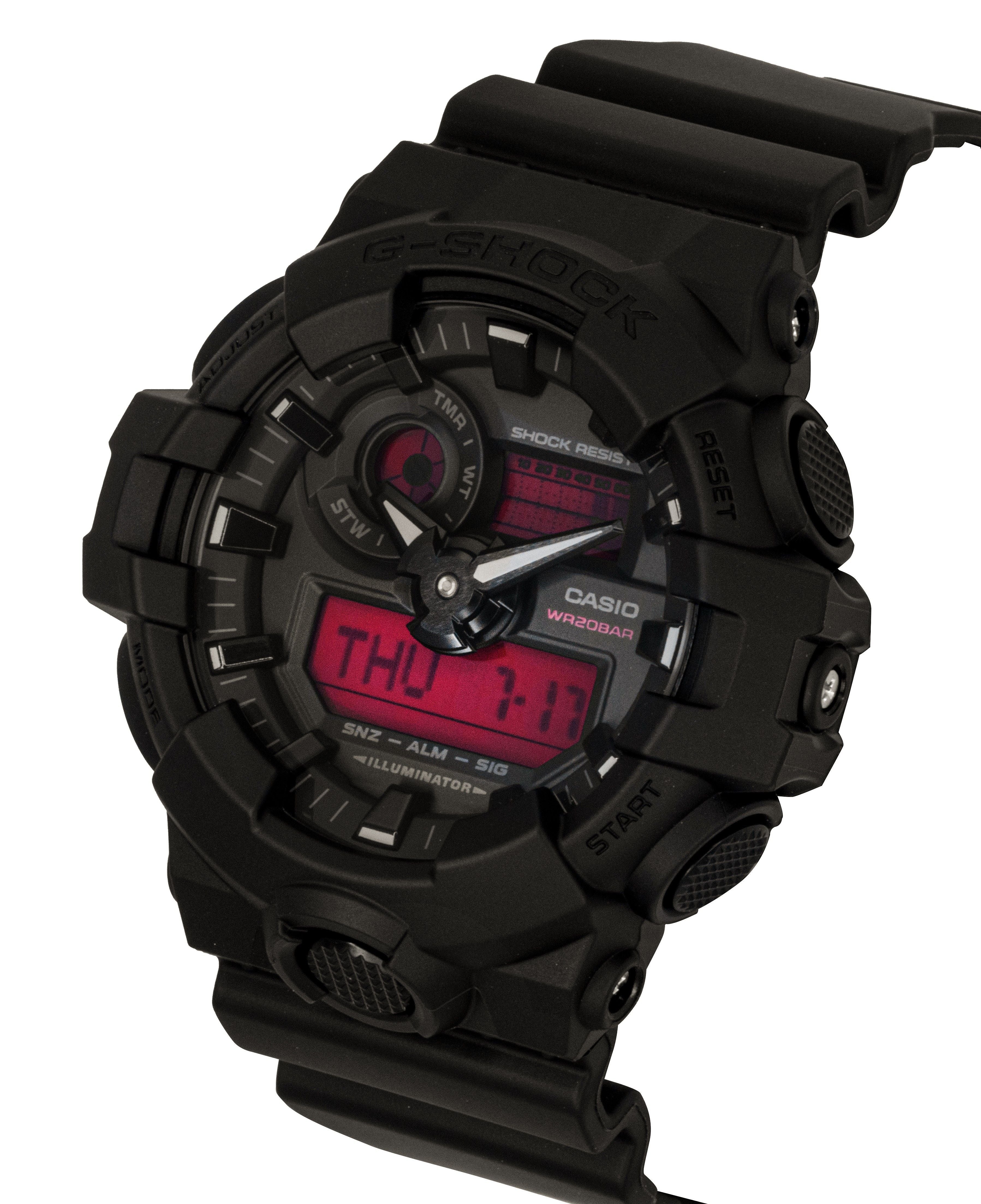 Casio G-Shock Analog Digital Resin Strap Black Dial Quartz GA-700BBR-1A 200M Men's Watch