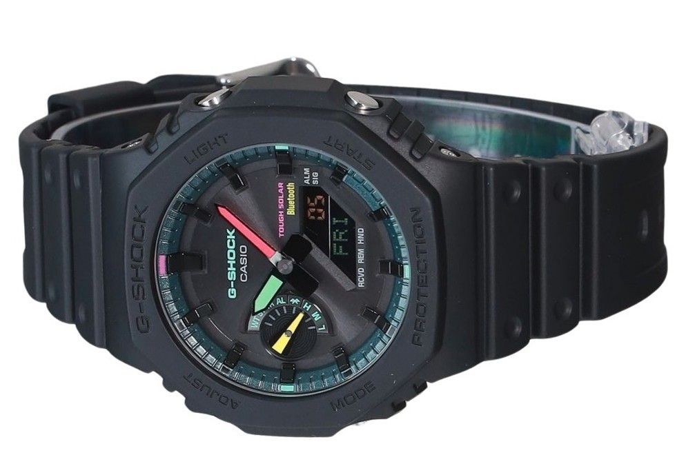 Casio G-Shock Analog Digital Smartphone Link Multi Fluorescent Accents Series Tough Solar GA-B2100MF-1A 200M Men's Watch