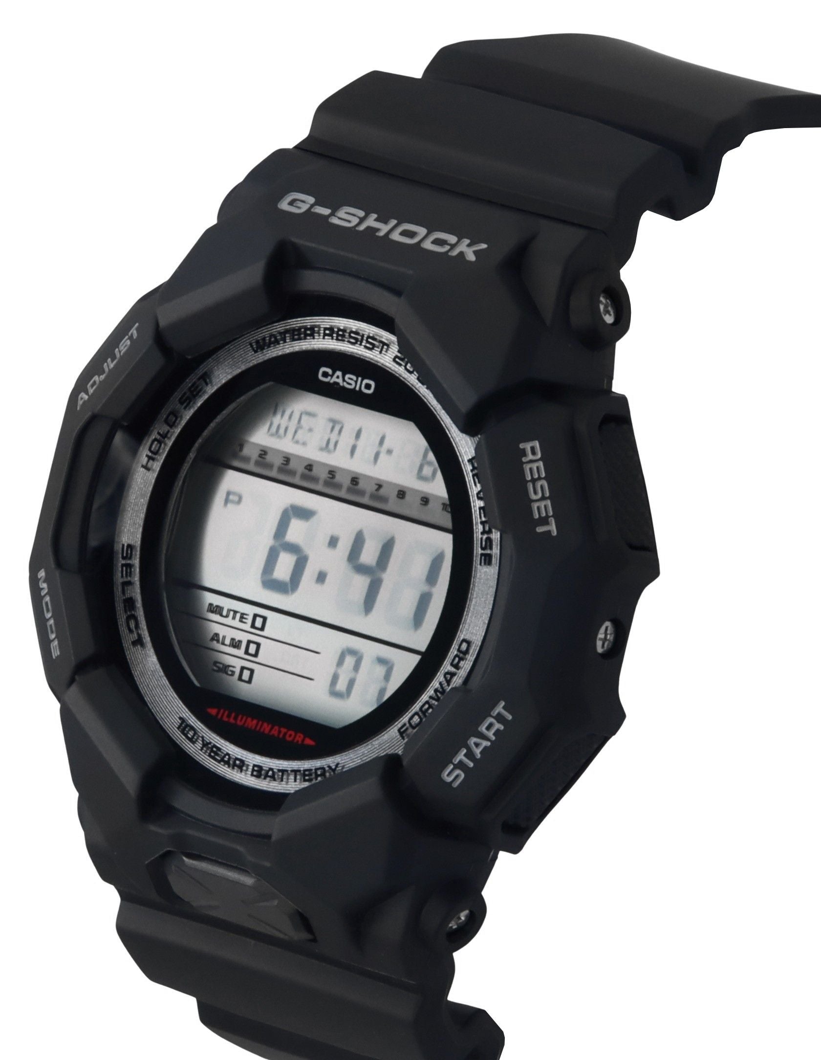 Casio G-Shock Digital Bio-Based Black Resin Strap Black Dial Quartz GD-010-1 200M Men's Watch
