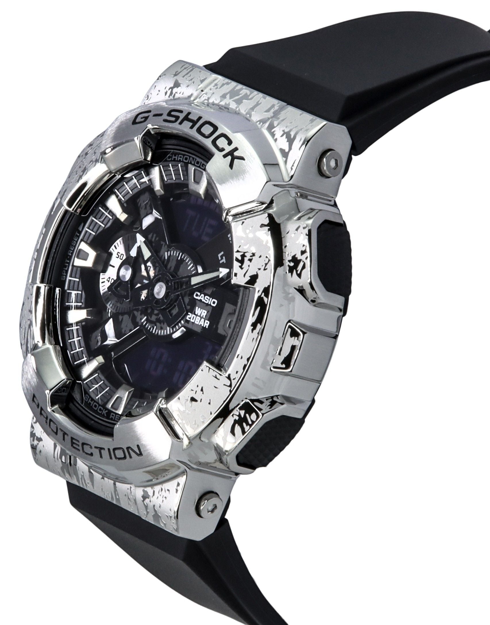 Casio G-Shock G-Steel Analog Digital Grunge Camouflage Resin Strap Black Dial Quartz GM-110GC-1A 200M Men's Watch