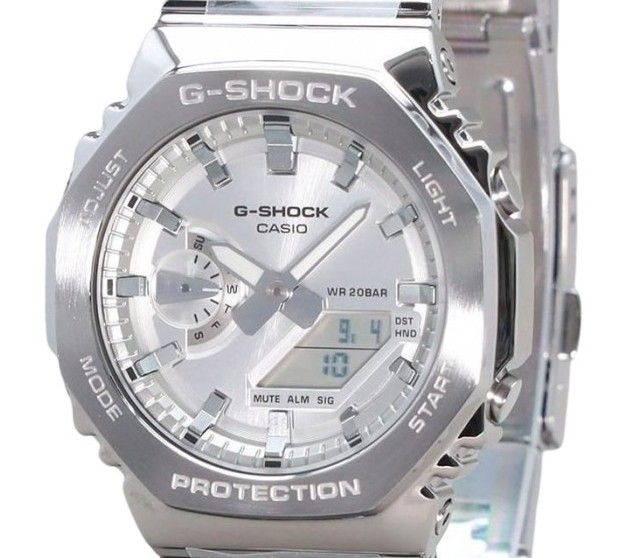 Casio G-Shock G-Steel Analog Digital Silver Dial Quartz GM-2110D-7A 200M Men's Watch