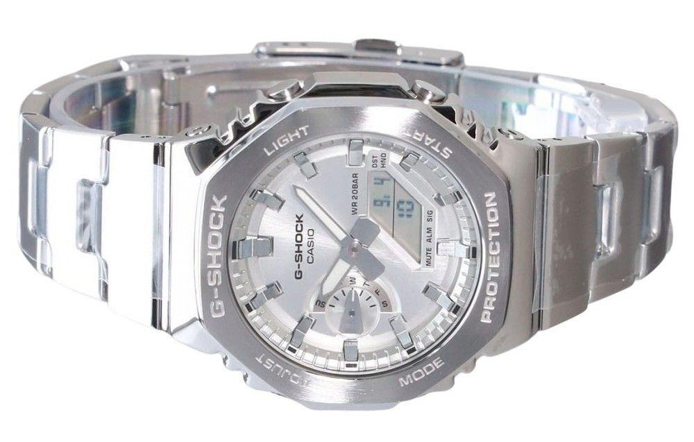 Casio G-Shock G-Steel Analog Digital Silver Dial Quartz GM-2110D-7A 200M Men's Watch