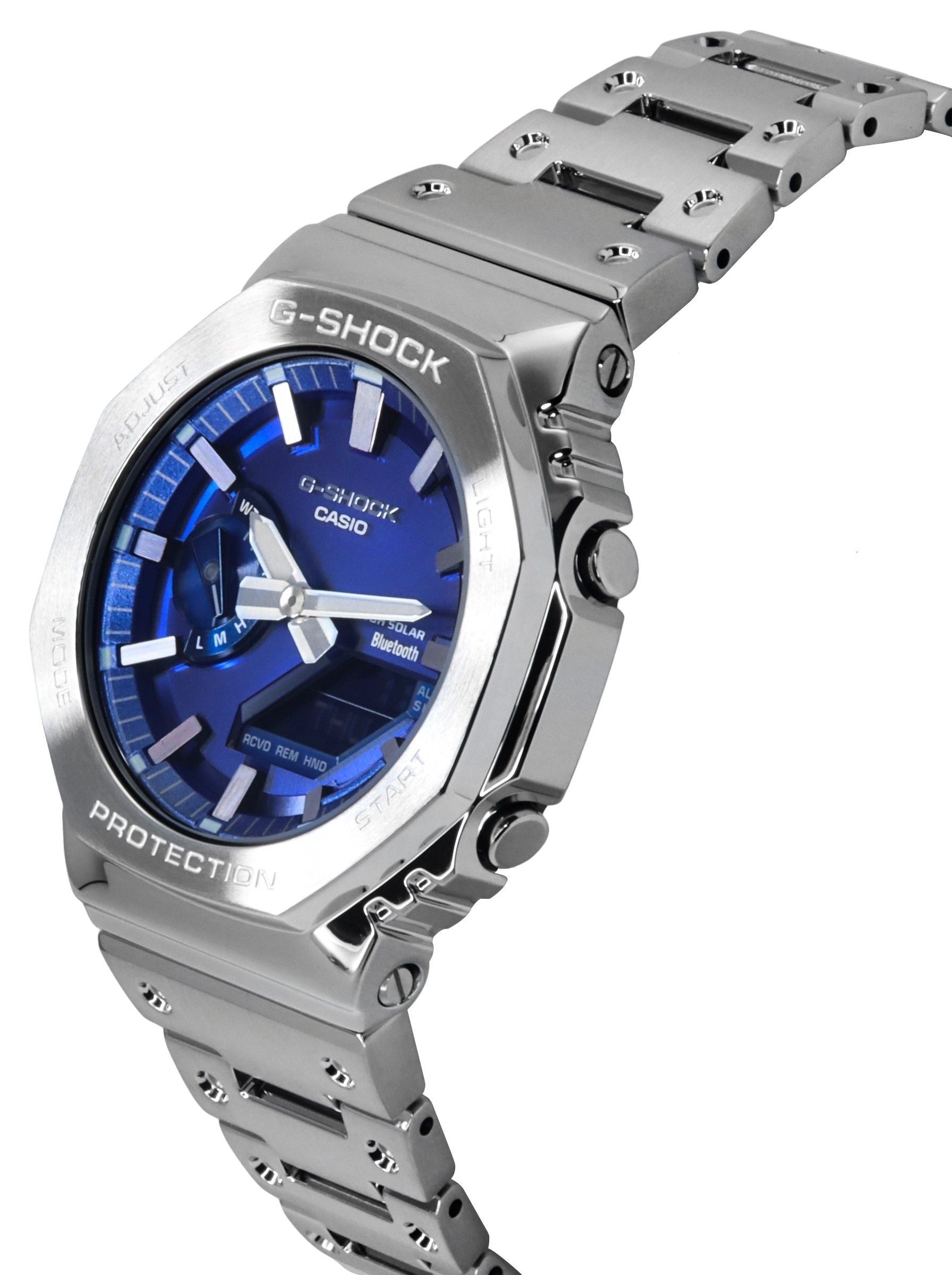 Casio G-Shock Analog Digital Full Metal Smartphone Link Blue Dial Solar GM-B2100AD-2A 200M Men's Watch