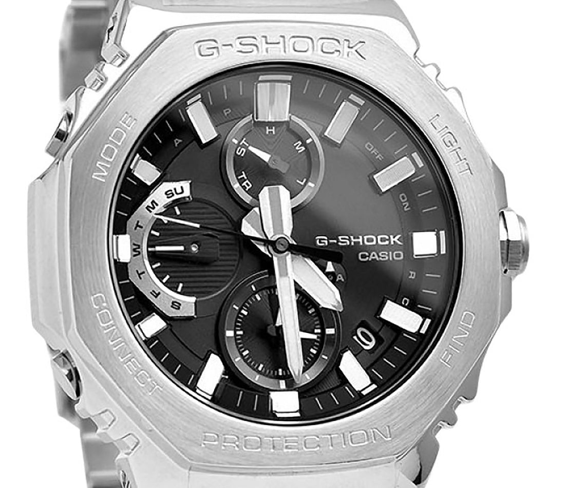 Casio G-Shock Full Metal Analog Chronograph Smartphone Link Black Dial Tough Solar GMC-B2100D-1A 200M Men's Watch
