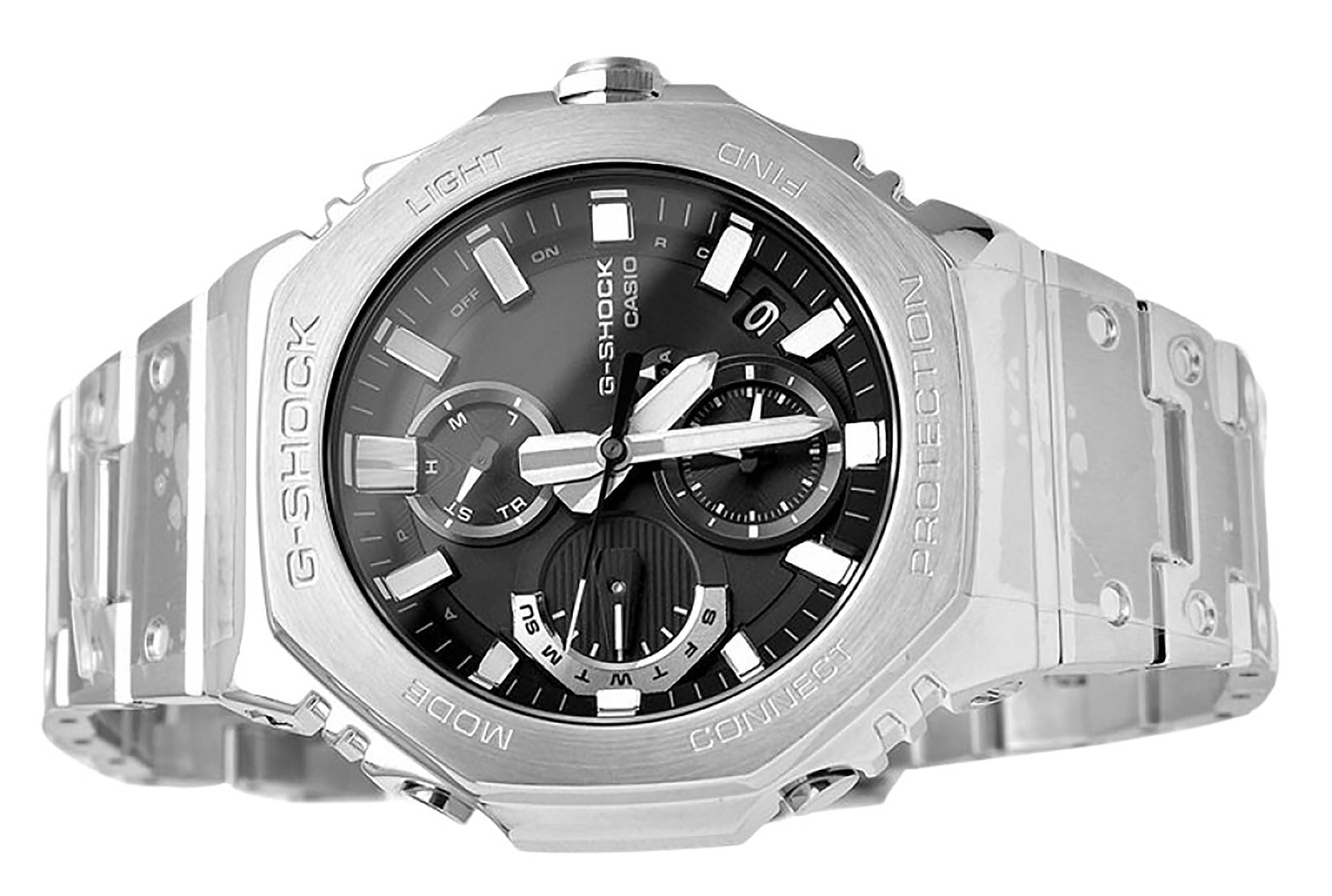 Casio G-Shock Full Metal Analog Chronograph Smartphone Link Black Dial Tough Solar GMC-B2100D-1A 200M Men's Watch