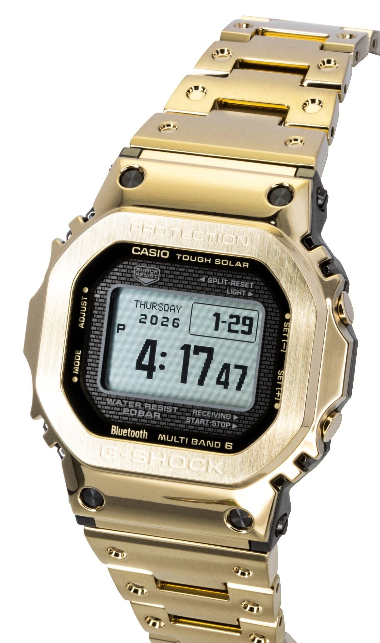Casio G-Shock Digital Gold Tone Full Metal Smartphone Link Solar GMW-BZ5000GD-9 200M Men's Watch