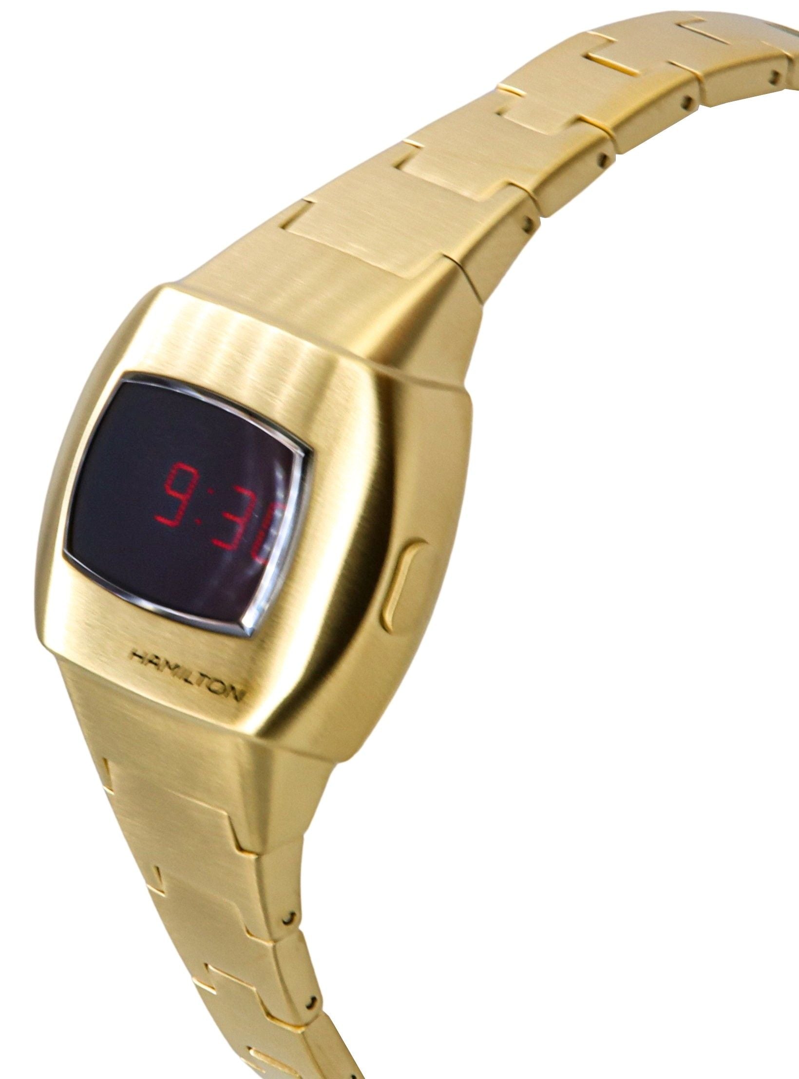 Hamilton American Classic PSR 74 Gold Tone Stainless Steel Red Dial Quartz H52314130 100M Unisex Watch