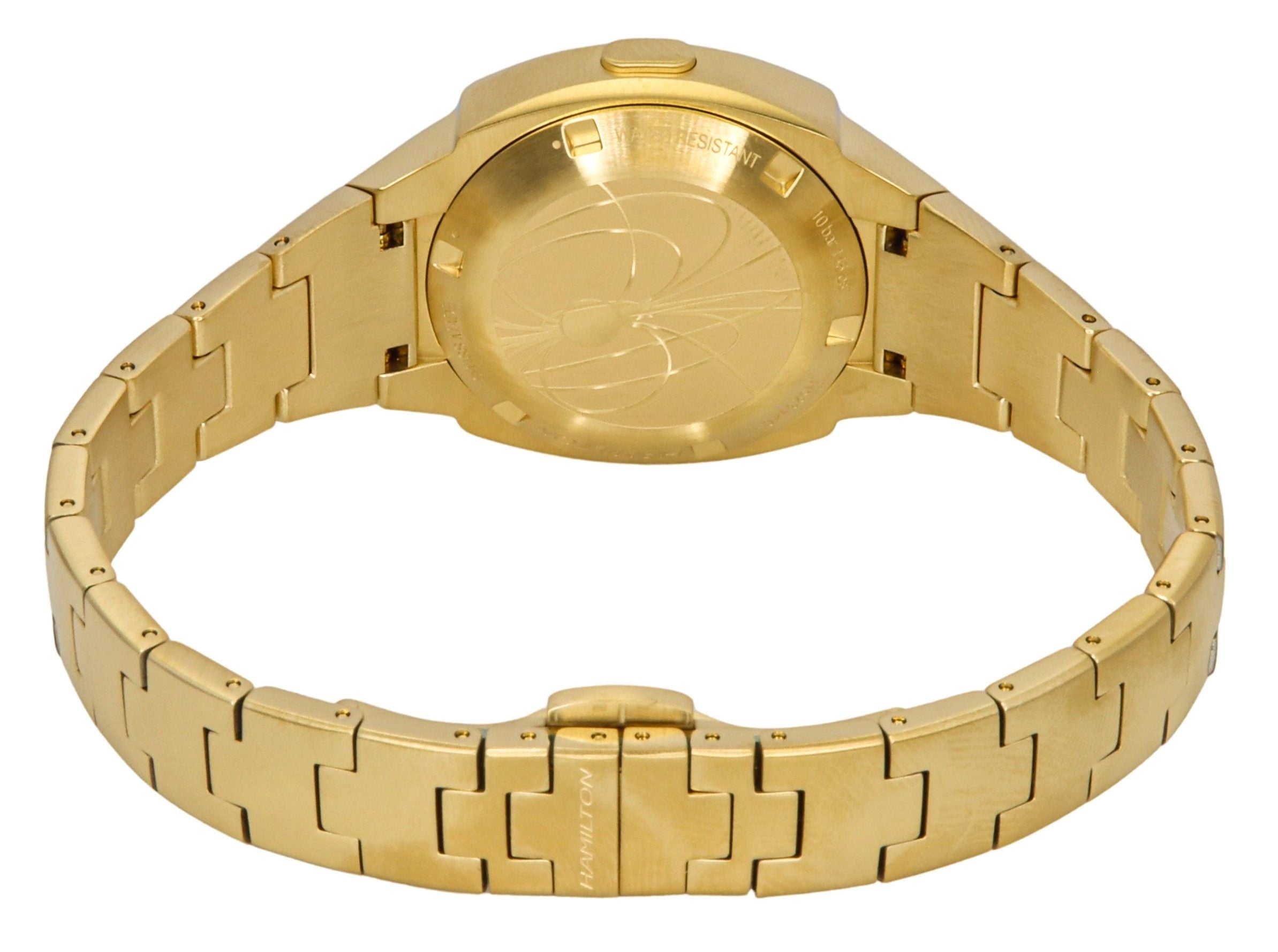 Hamilton American Classic PSR 74 Gold Tone Stainless Steel Red Dial Quartz H52314130 100M Unisex Watch