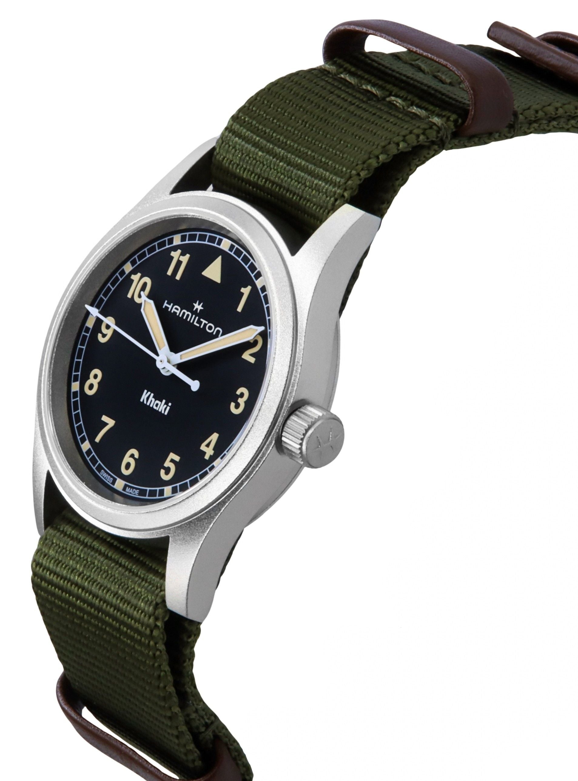 Hamilton Khaki Field Textile Strap Black Dial Quartz H69301930 Unisex Watch