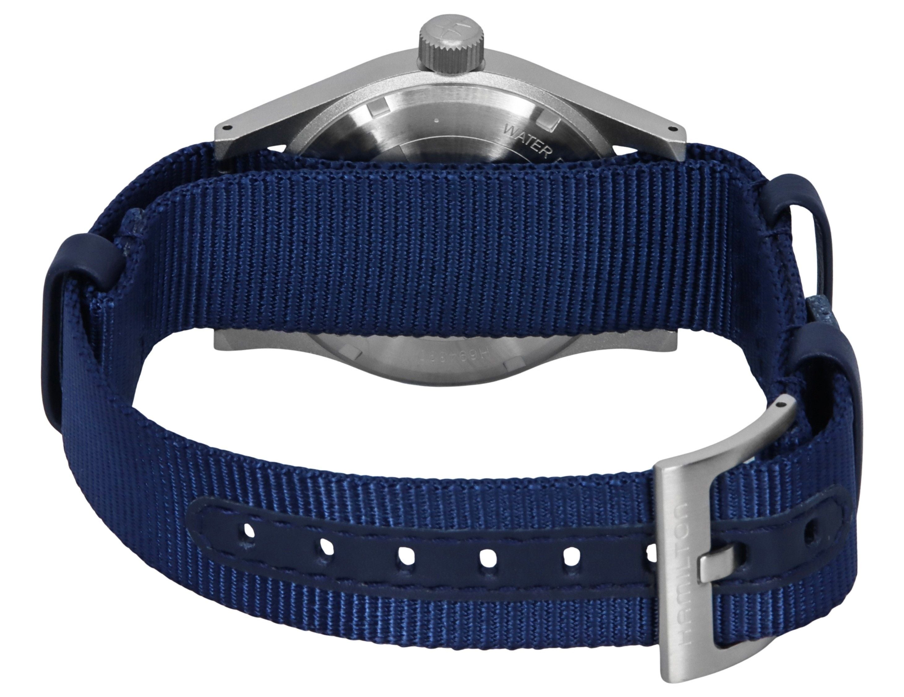 Hamilton Khaki Field Textile Strap Blue Dial Automatic H69439940 Men's Watch