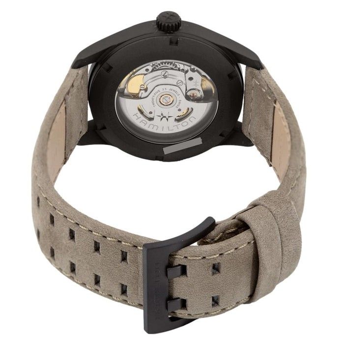 Hamilton Khaki Field Titanium Leather Strap Grey Dial Automatic H70215880 100M Men's Watch