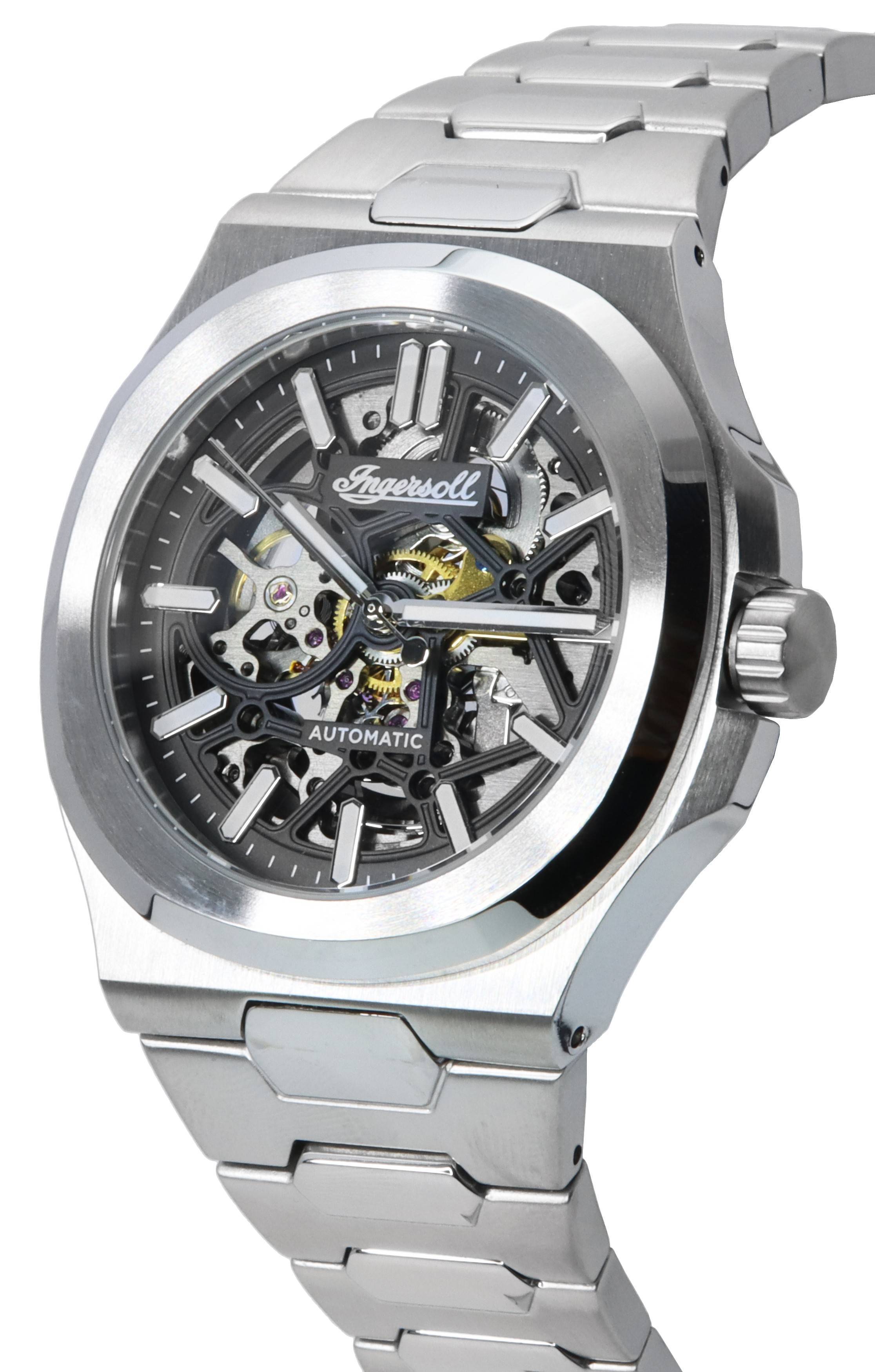 Ingersoll The Catalina Stainless Steel Skeleton Black Dial Automatic I12501 Men's Watch
