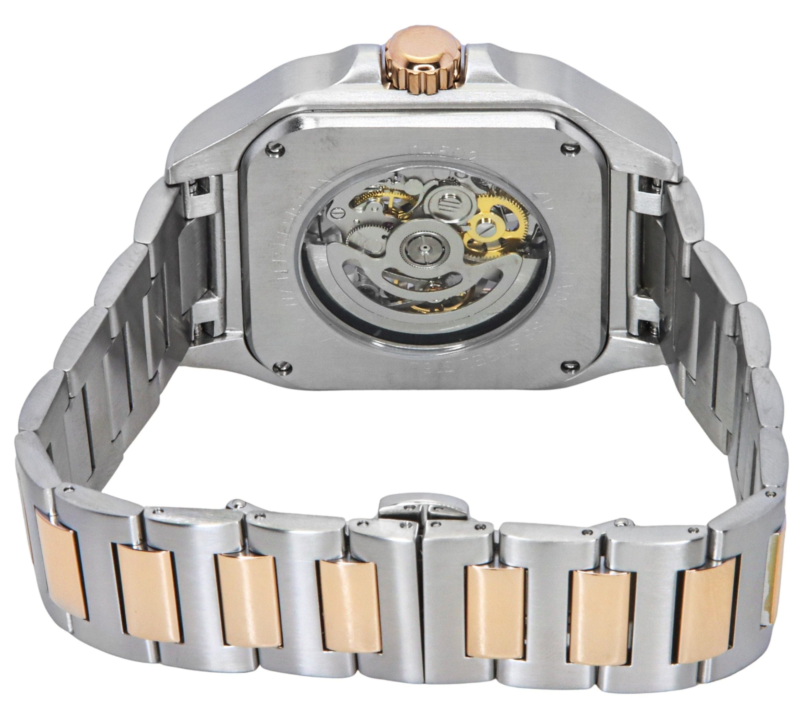 Ingersoll The Ollie Two Tone Stainless Steel Grey Skeleton Dial Automatic I14502 Men's Watch
